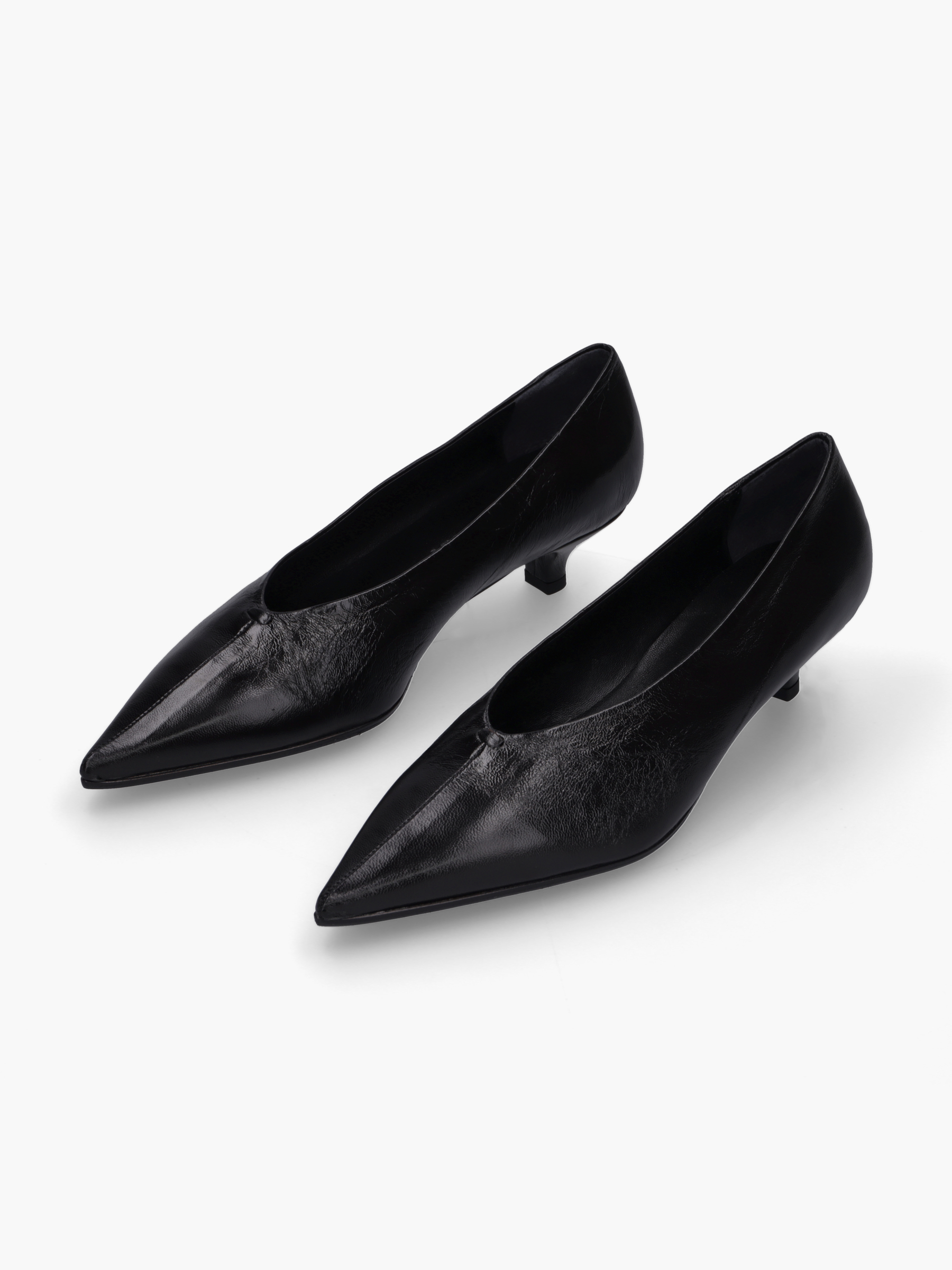 VESTA Glattleder Schwarz, Bekleidung, Schuhwerk, Schuh, Hoher Absatz