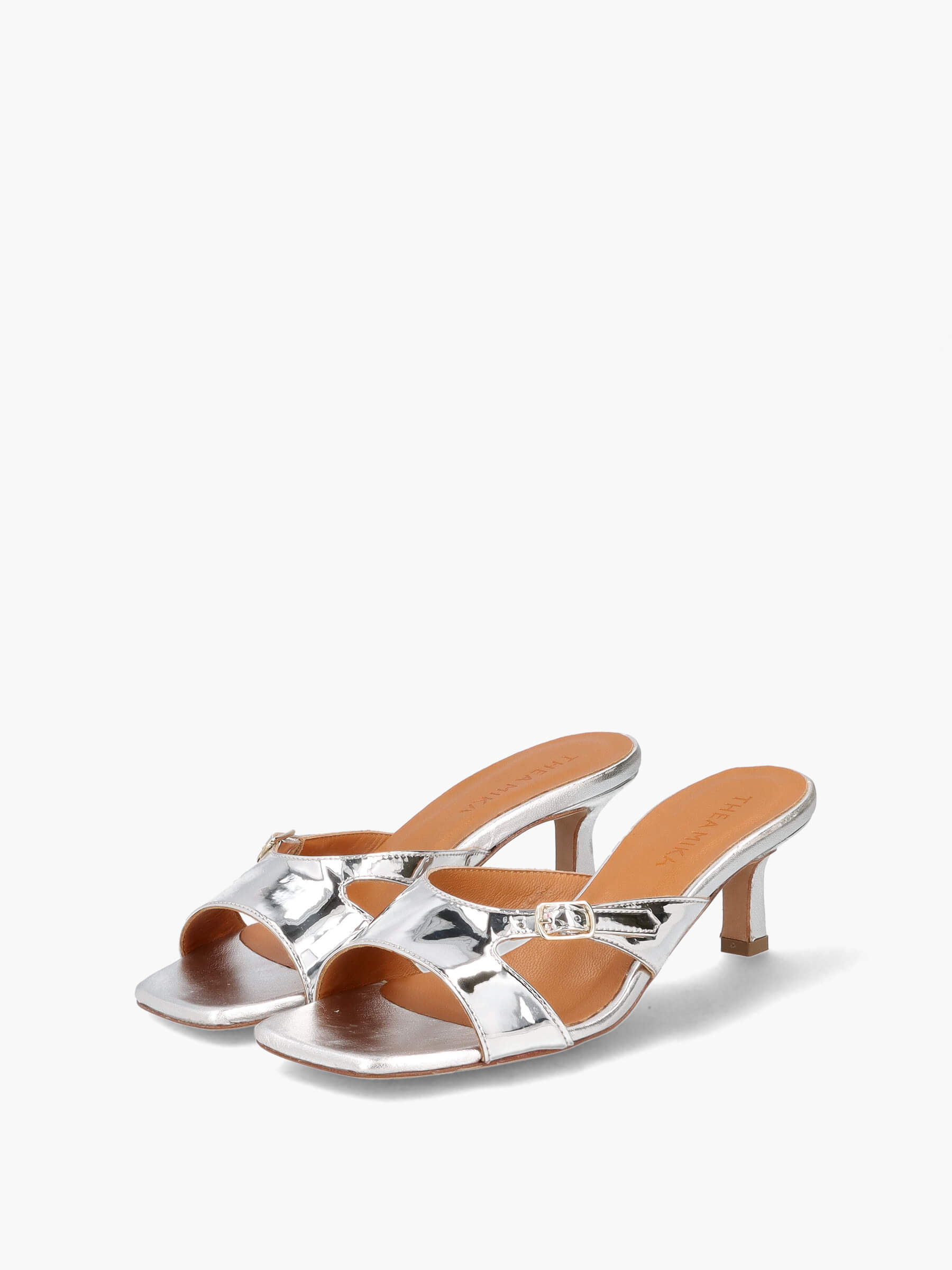Mules argento 50 mm, Bekleidung, Schuhwerk, Sandale, Schuh, Hoher Absatz