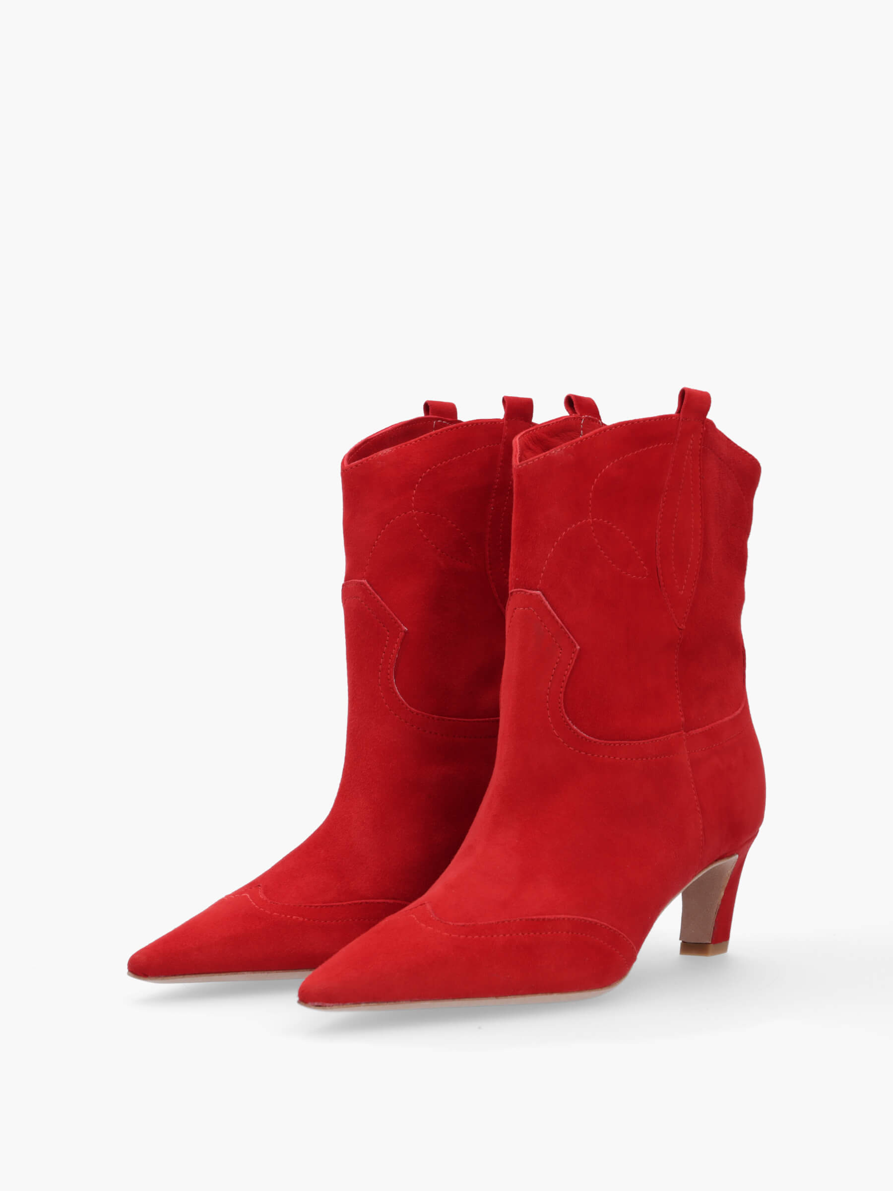 Cowboy boots rot 50 mm, Bekleidung, Schuhwerk, Hoher Absatz, Schuh, Wildleder