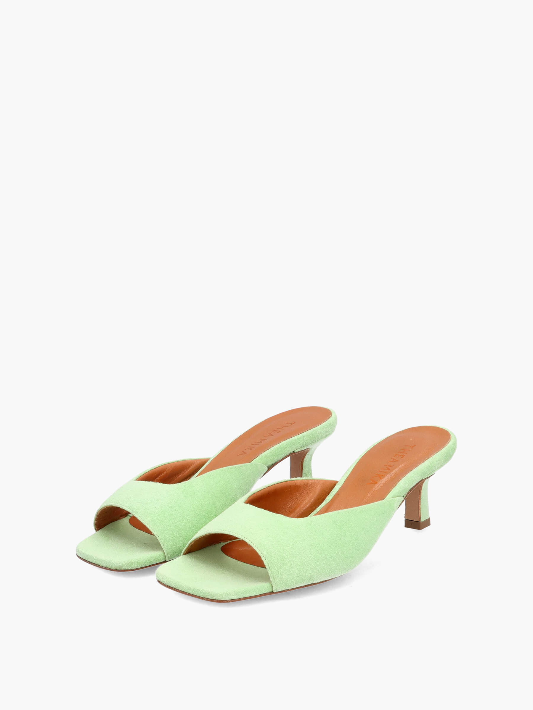 Mules grün 50 mm, Bekleidung, Schuhwerk, Schuh, Sandale, Hoher Absatz
