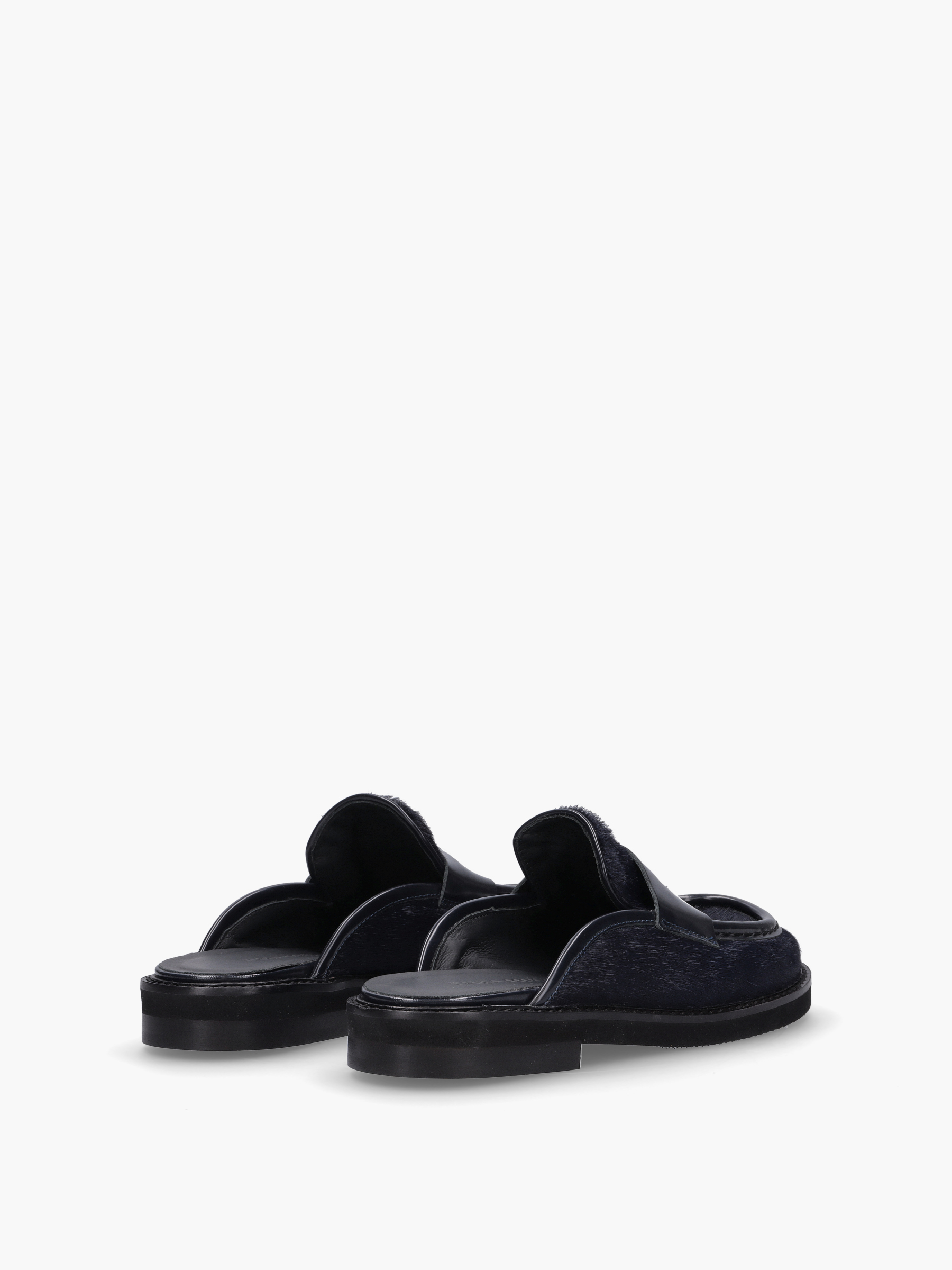 Mokassin-Mules Dunkelblau, Schuhwerk, Schuh, Sneaker, Wildleder, Sandale
