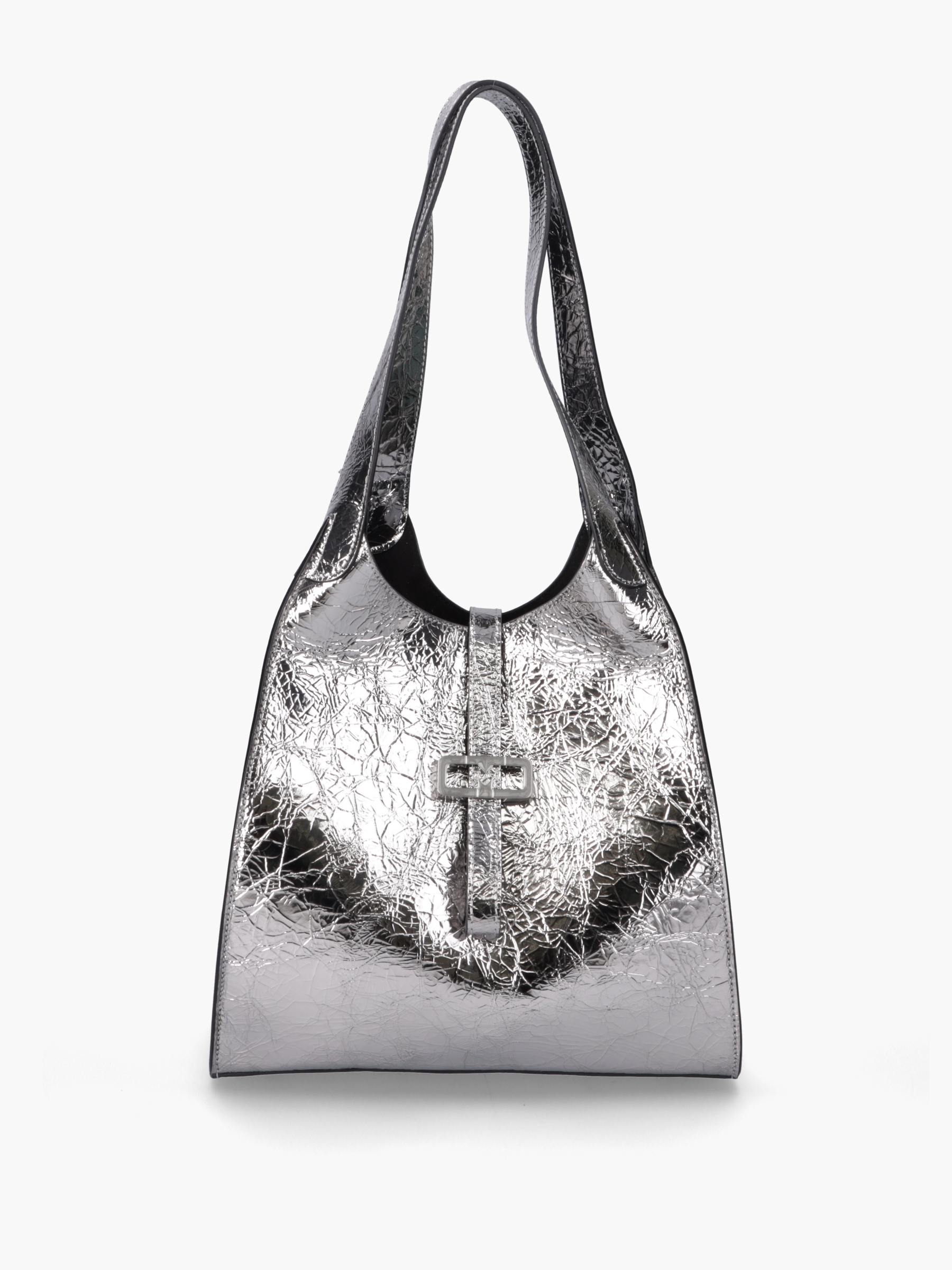 Lilou Metallic-Leder Silber, Zubehor, Tasche, Handtasche, Geldbörse