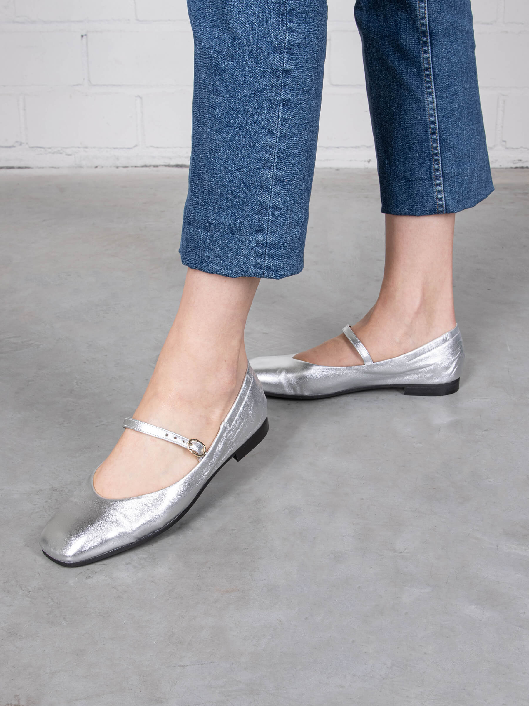 Ballerinas metallic argento
