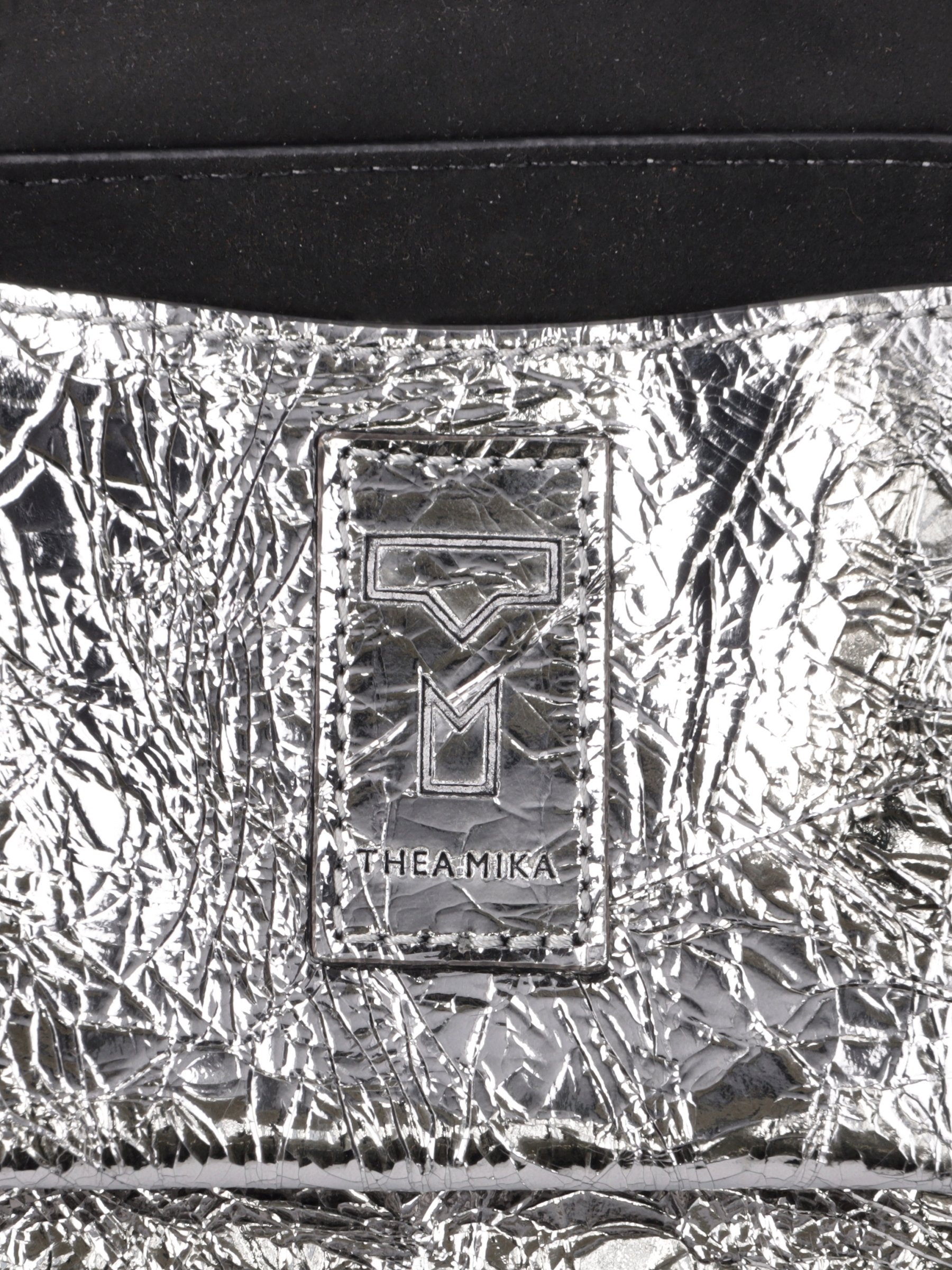 Lia Metallic-Leder Silber, Aluminium, Folie
