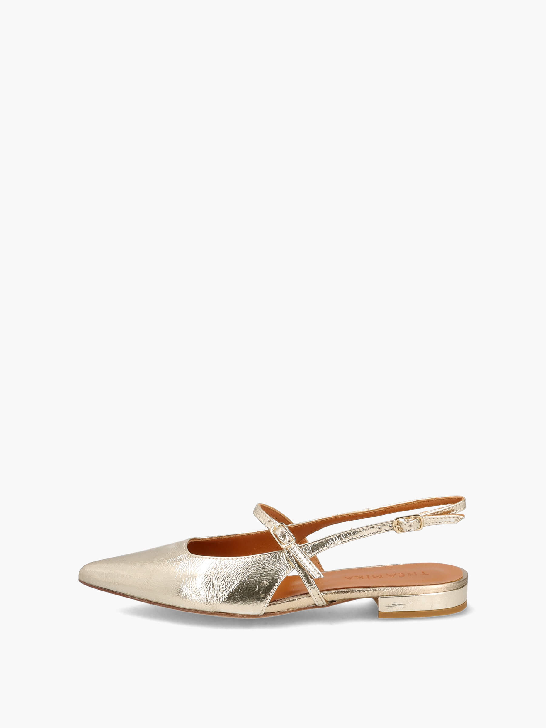 Sling-Ballerinas metallic platino, Bekleidung, Schuhwerk, Sandale, Schuh