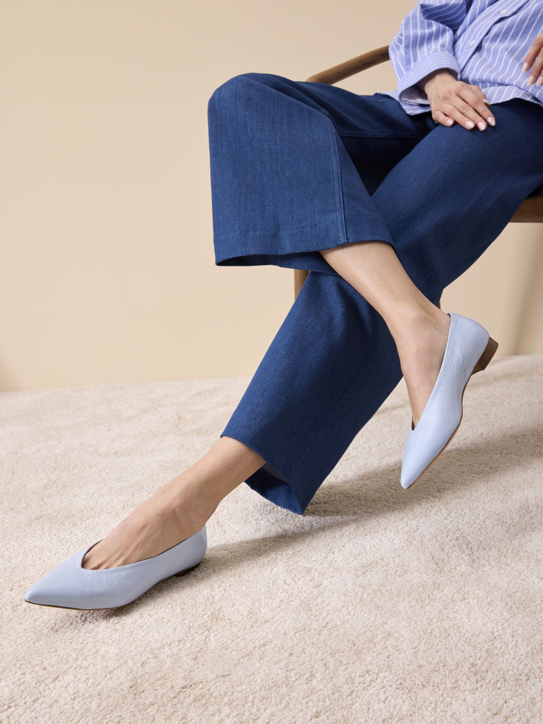 MATA Lackleder Hellblau, Bekleidung, Schuhwerk, Schuh, Hoher Absatz, Hosen