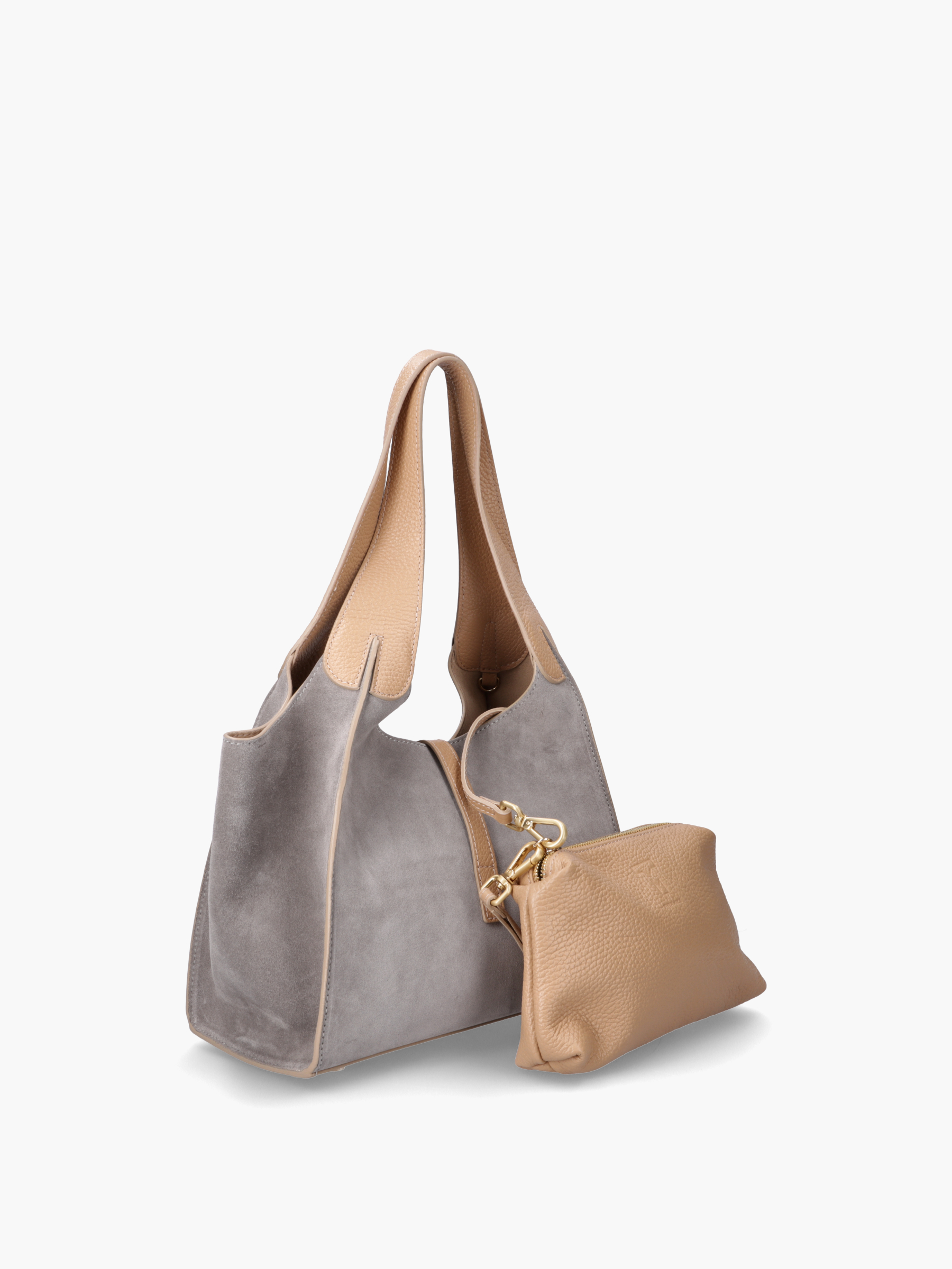 LILY Leder Kombi Grau, Zubehor, Tasche, Handtasche, Geldbörse, Tragetasche