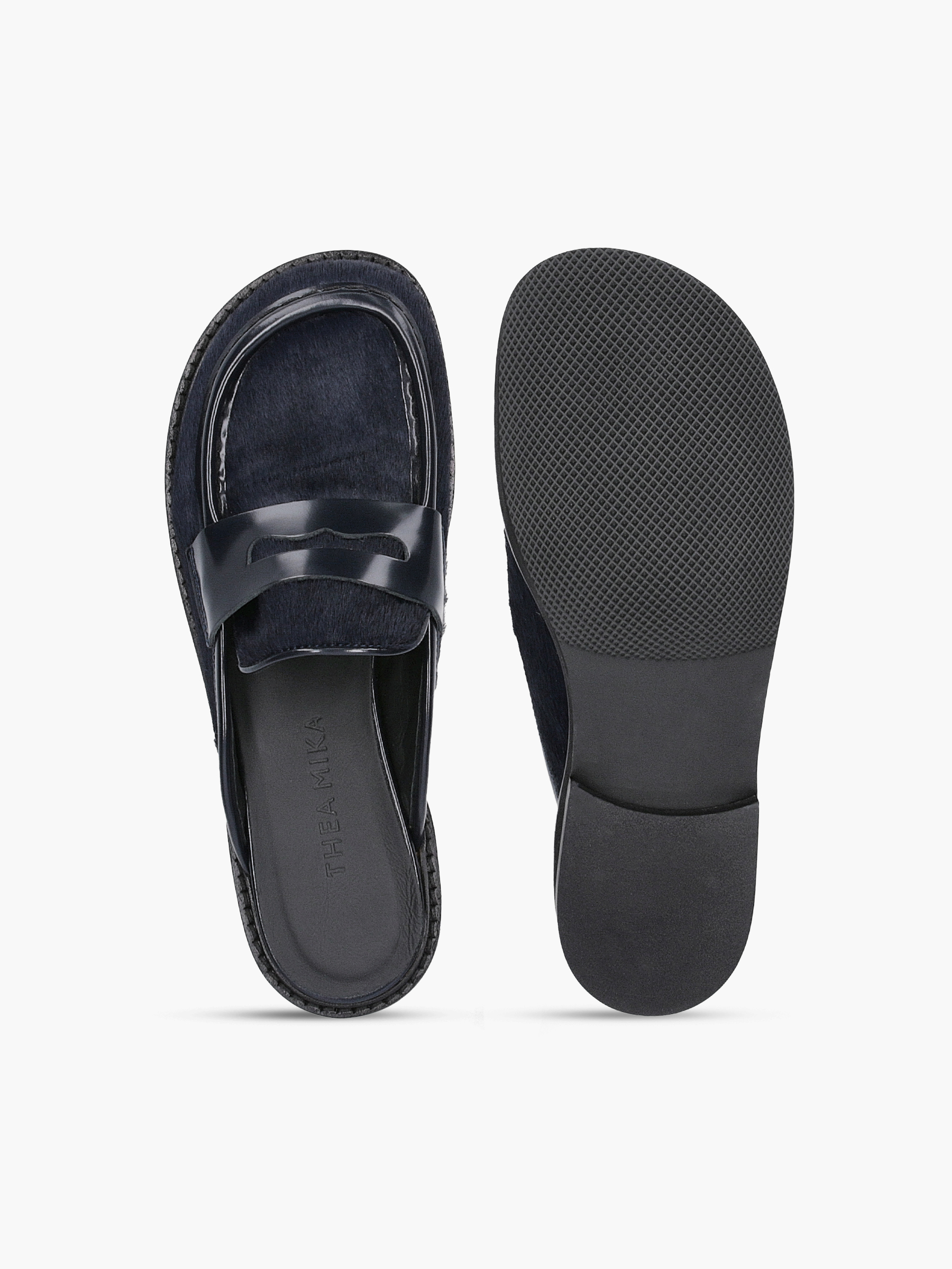 Mokassin-Mules Dunkelblau, Bekleidung, Schuhwerk, Sandale, Schuh