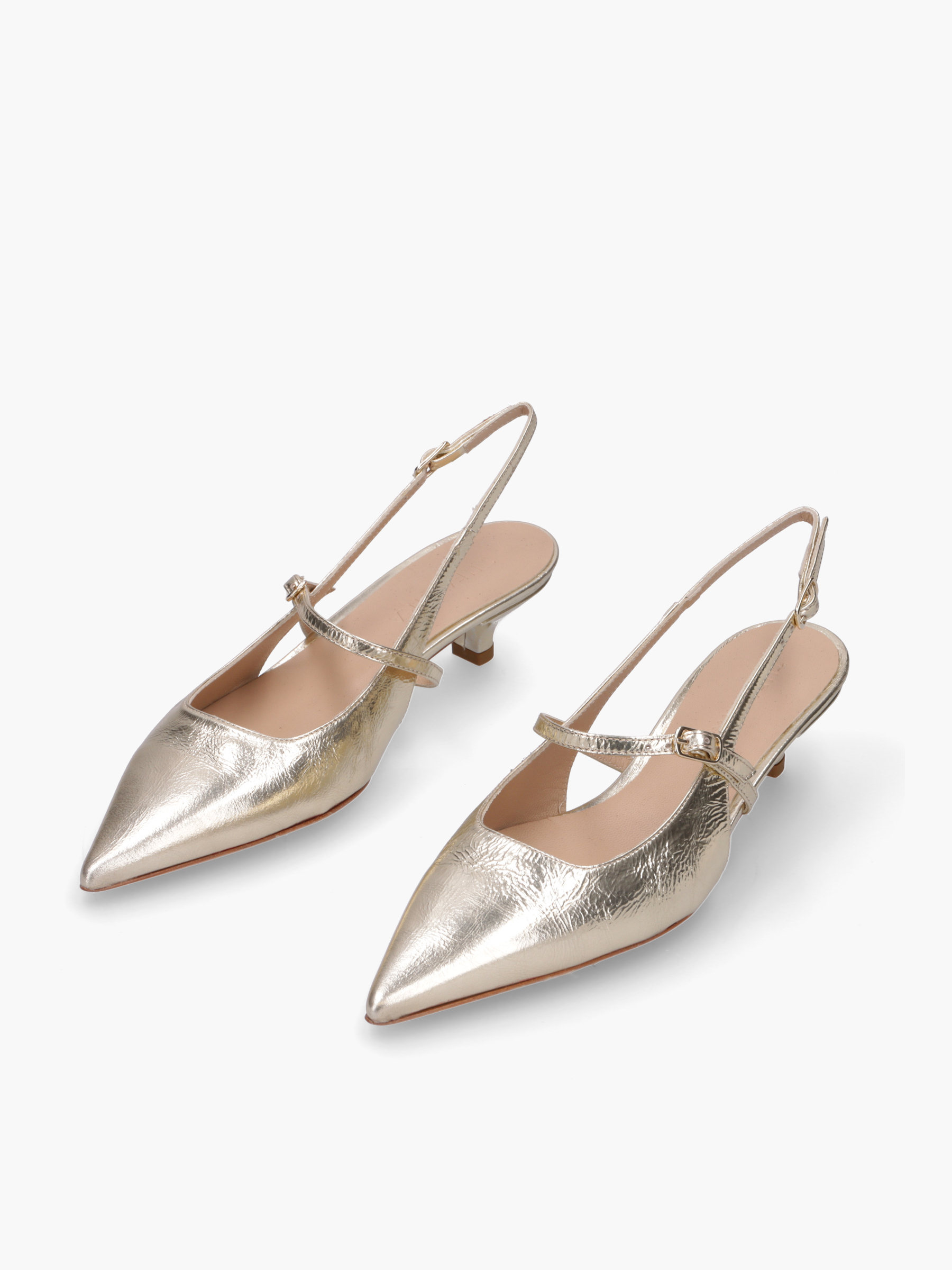 VERA Metallic-Leder Gold, Bekleidung, Schuhwerk, Schuh, Sandale, Hoher Absatz
