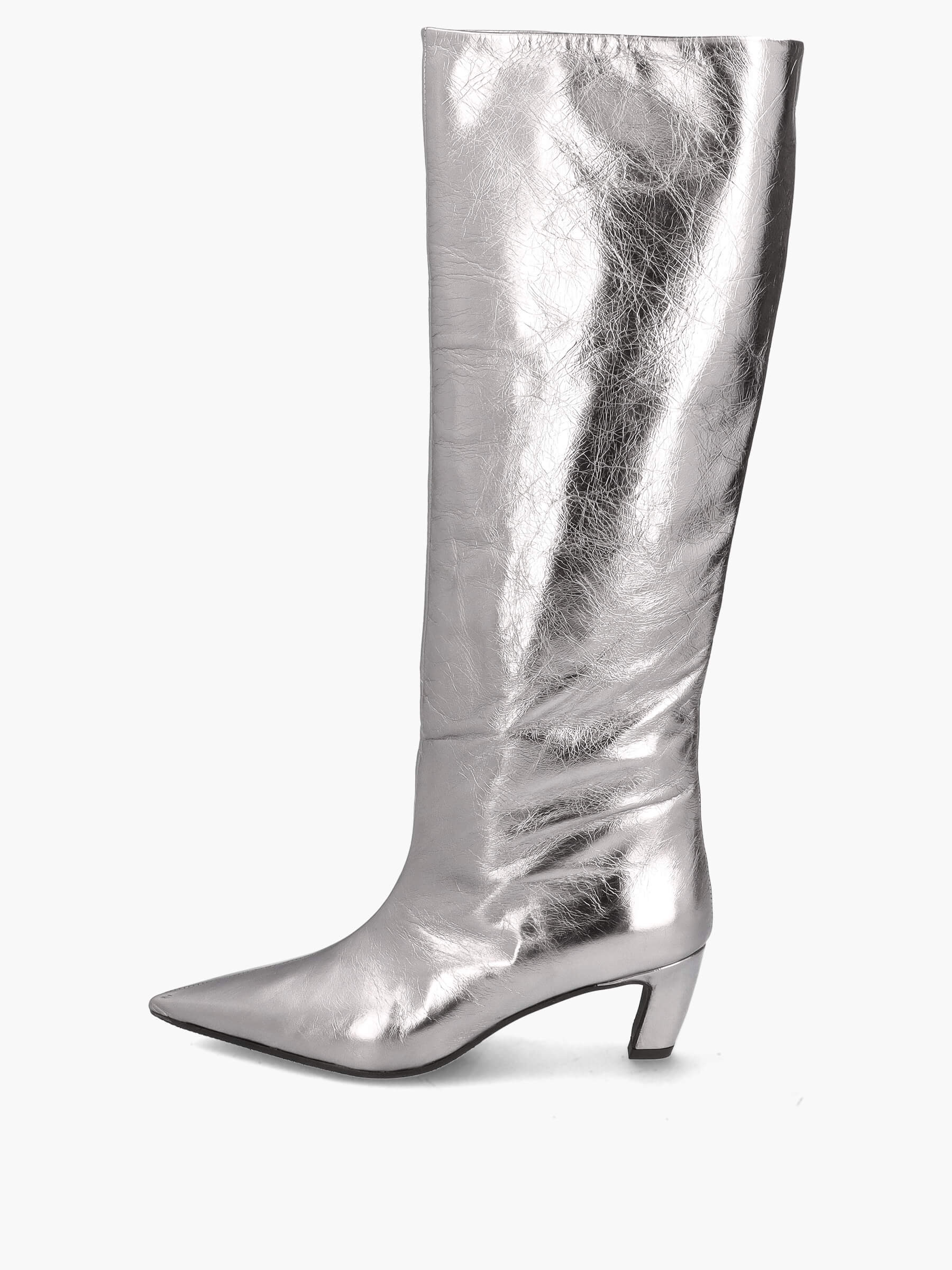 Stiefel silber 50 mm, Bekleidung, Schuhwerk, Schuh, Hoher Absatz, Stiefel
