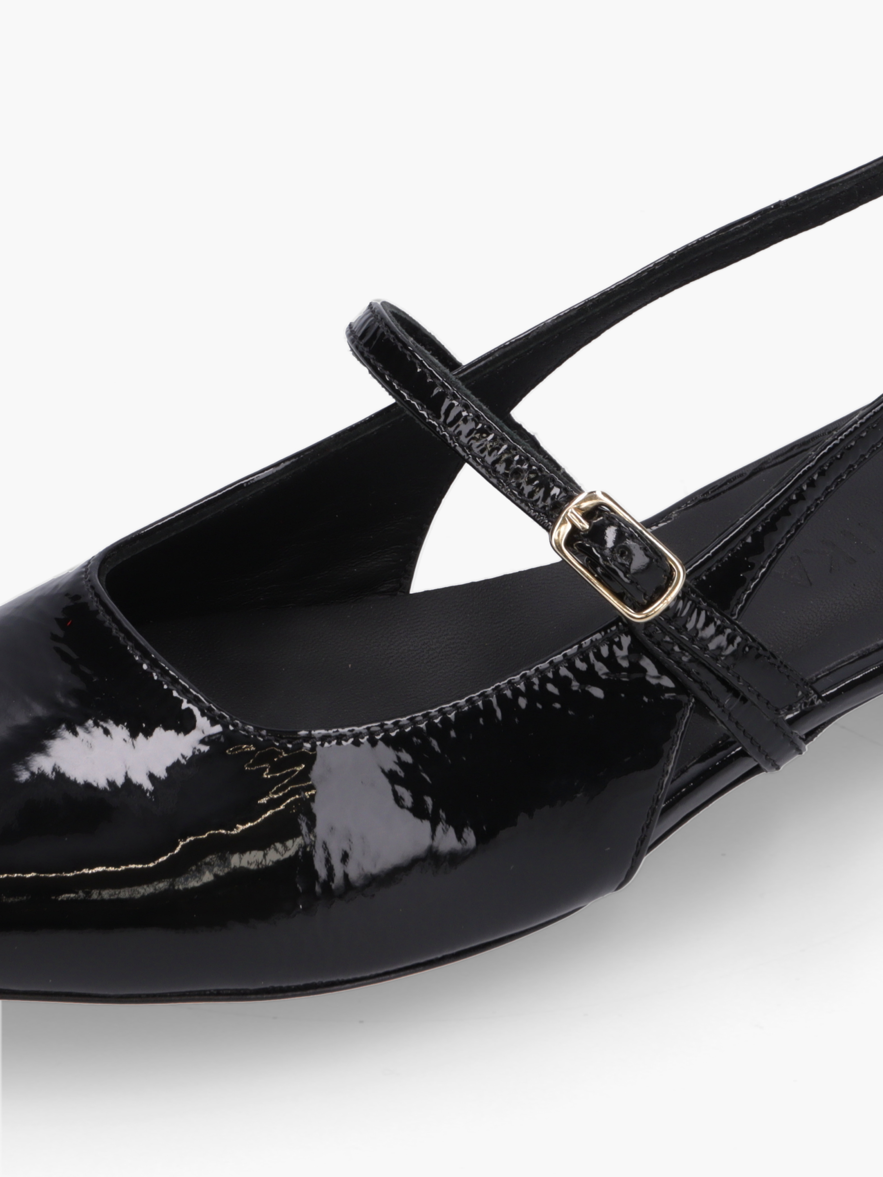 MEGUMI Lackleder Schwarz, Schuhwerk, Sandale, Schuh, Rauchrohr, Riemen