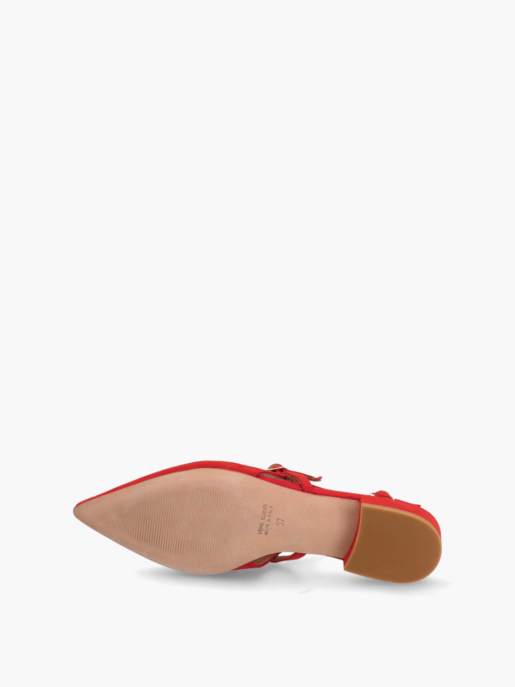 Sling-Ballerinas rot, Bekleidung, Schuhwerk, Schuh, Sandale, Wildleder