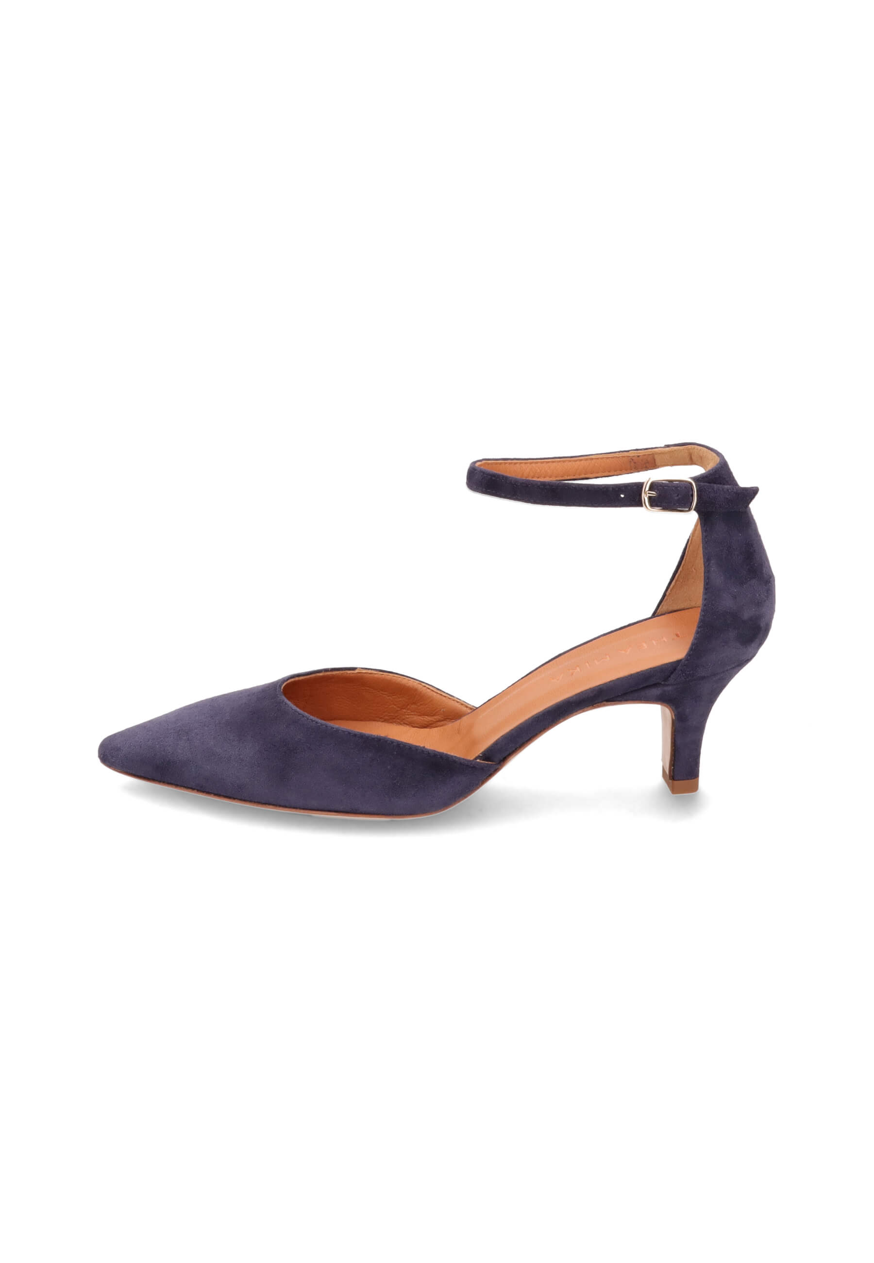 Pumps blau 50 mm, Schuh, Hoher Absatz, Wildleder, Riemen, Sandale