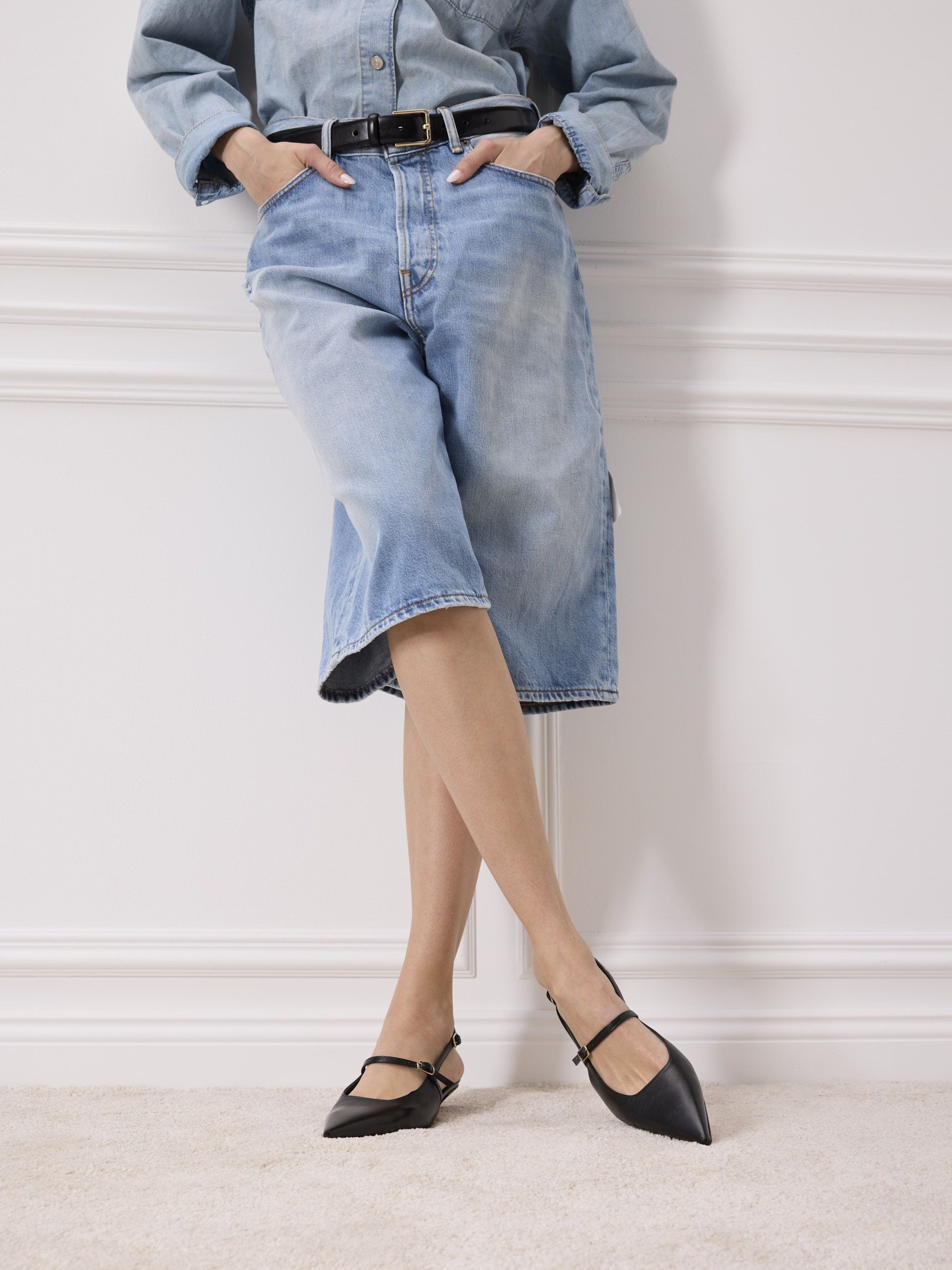 VERA Glattleder Schwarz, Hosen, Schuh, Jeans, Hoher Absatz, Person