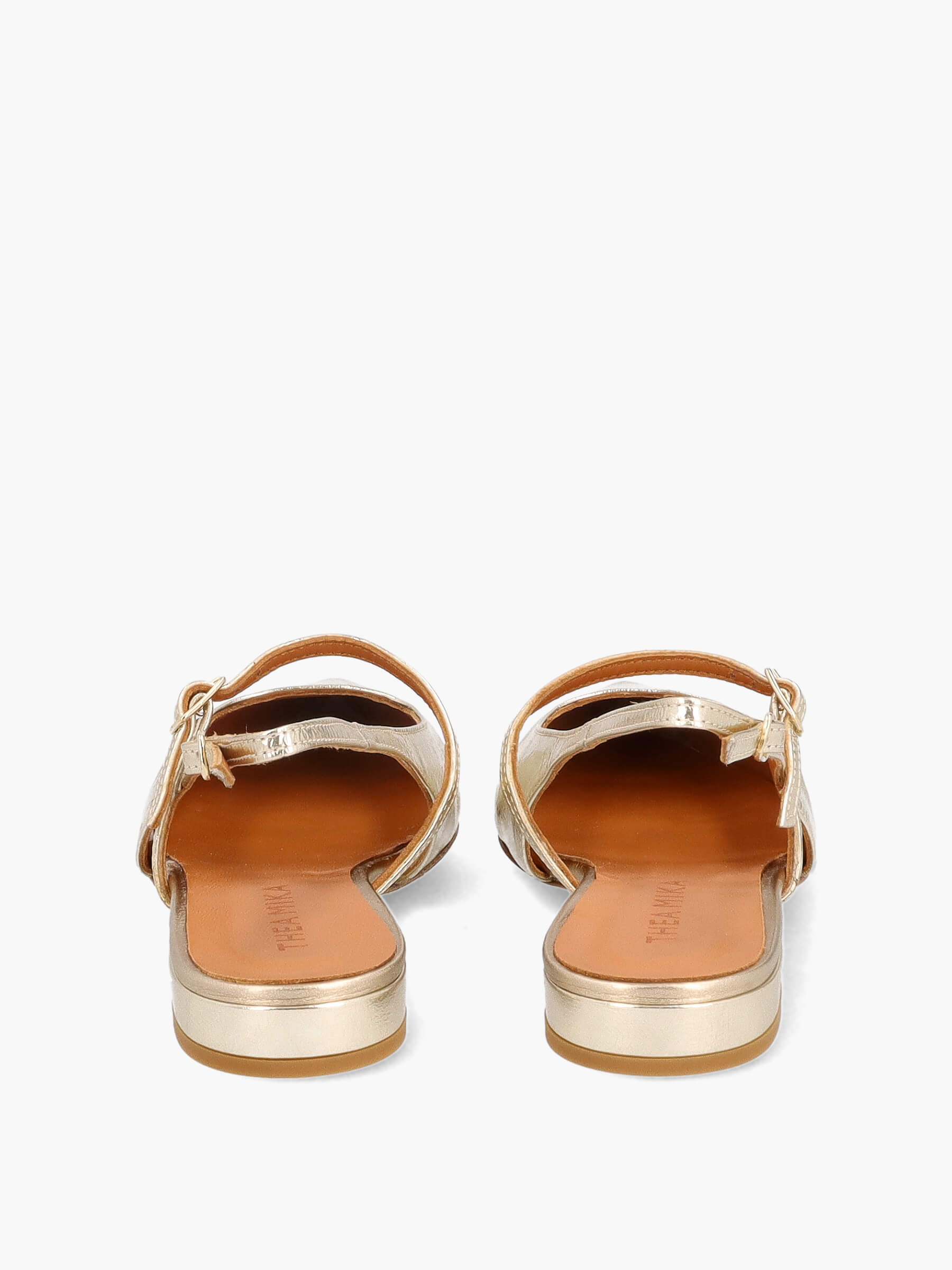 Sling-Ballerinas metallic platino, Bekleidung, Schuhwerk, Sandale, Schuh