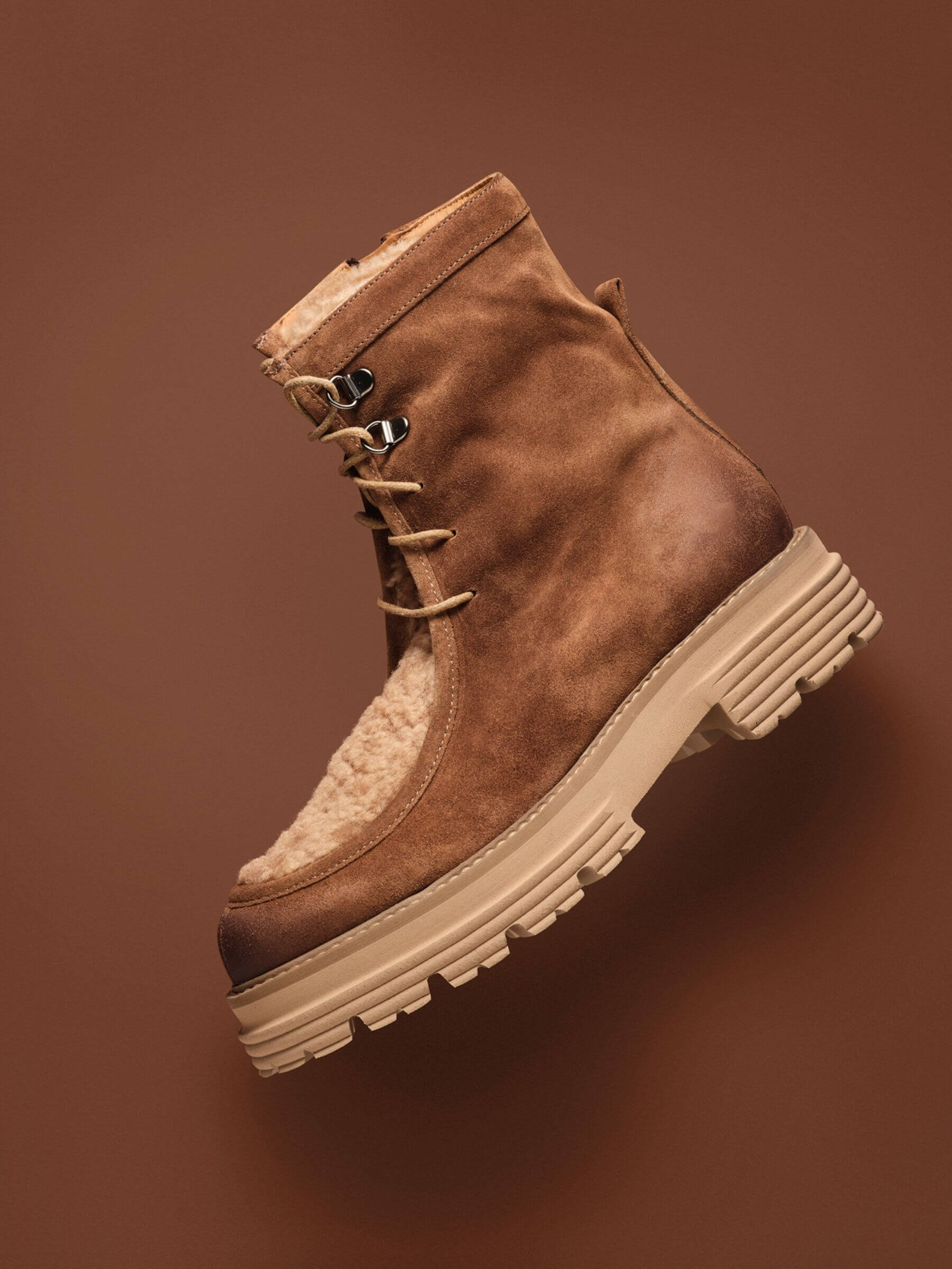 Lammfell Stiefeletten camel, Bekleidung, Schuhwerk, Schuh