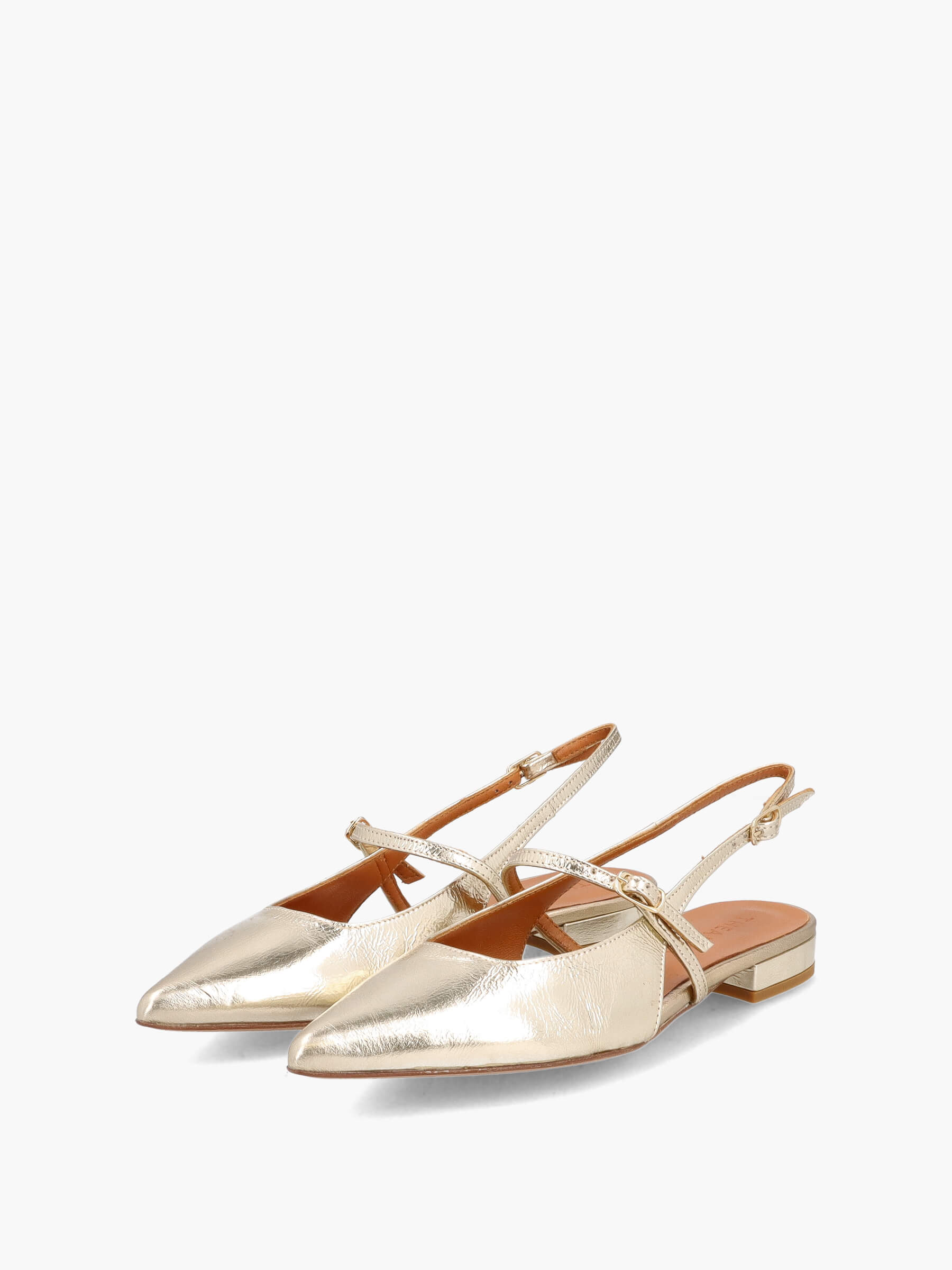 Sling-Ballerinas metallic platino, Bekleidung, Schuhwerk, Sandale, Schuh