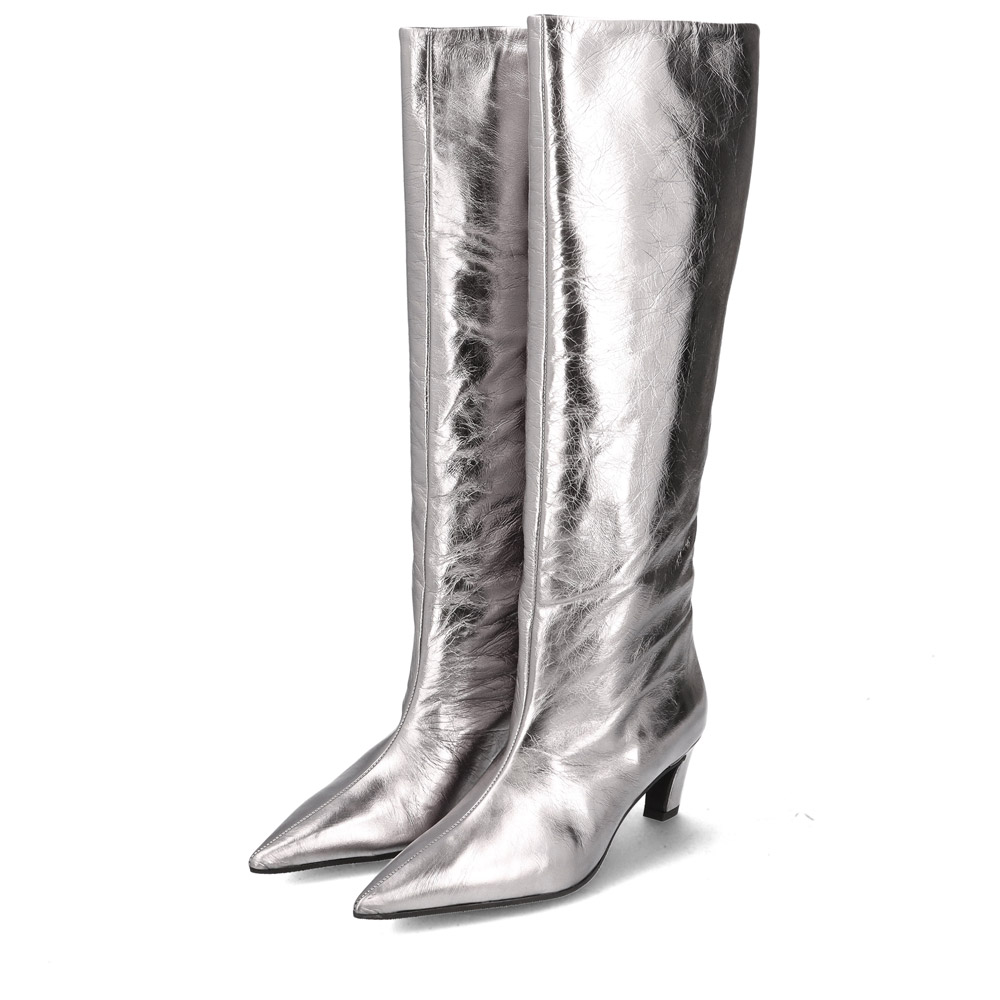 Stiefel silber 50 mm, Stiefel, Schuhwerk, Schuh, Hoher Absatz, Reitstiefel