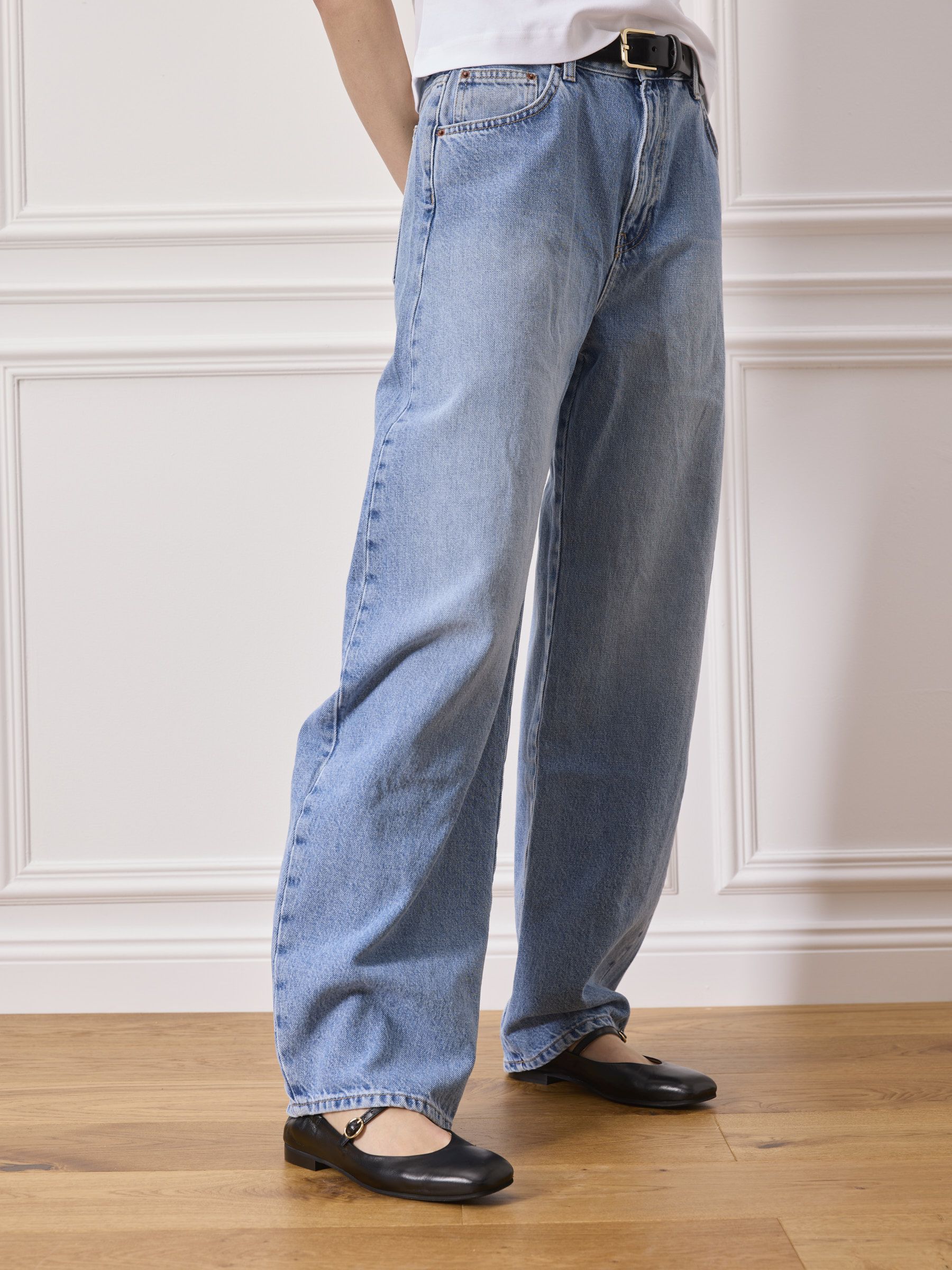 BINTI Glattleder Schwarz, Bekleidung, Hosen, Jeans