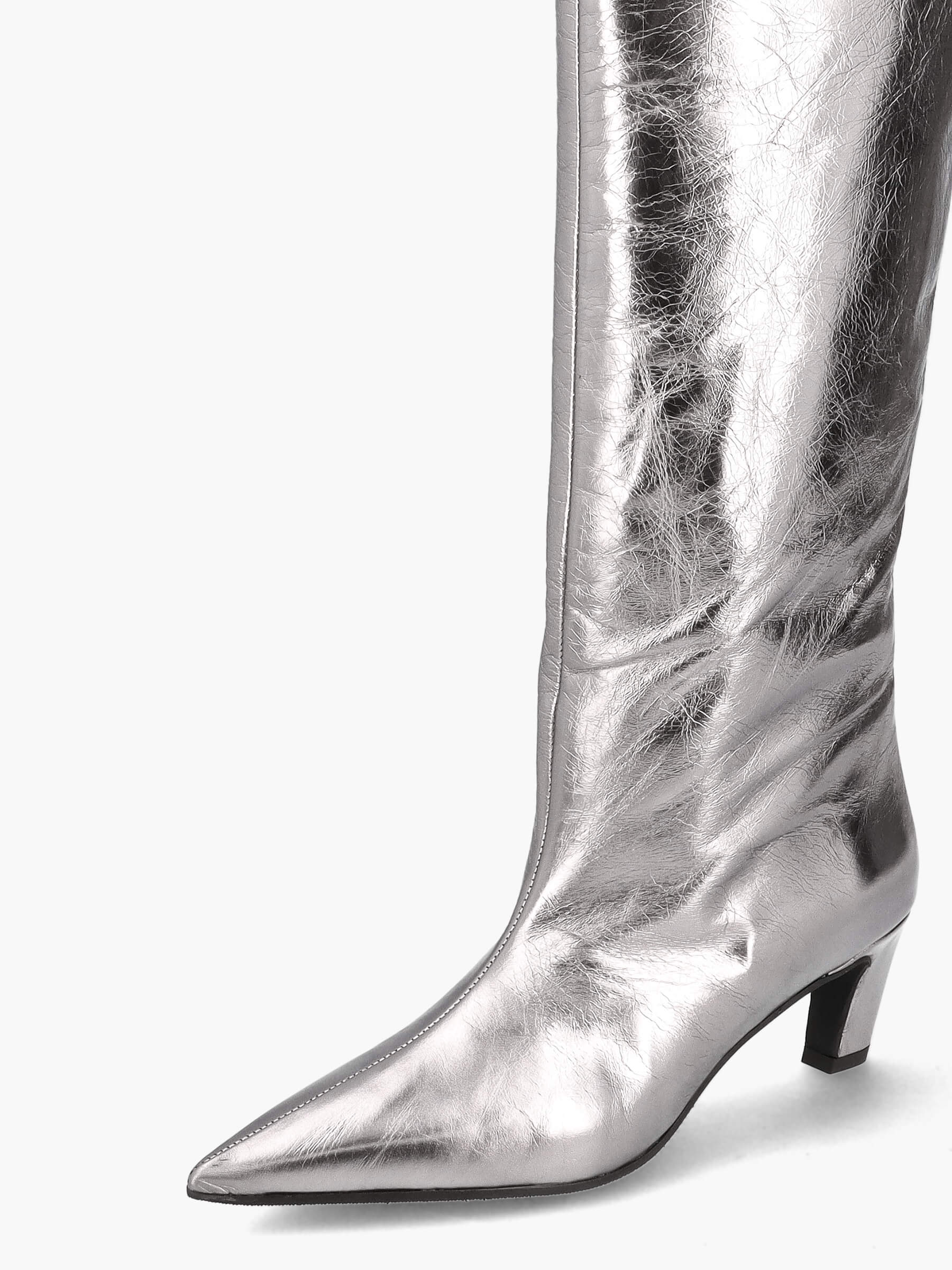 Stiefel silber 50 mm, Bekleidung, Schuhwerk, Schuh, Hoher Absatz, Stiefel