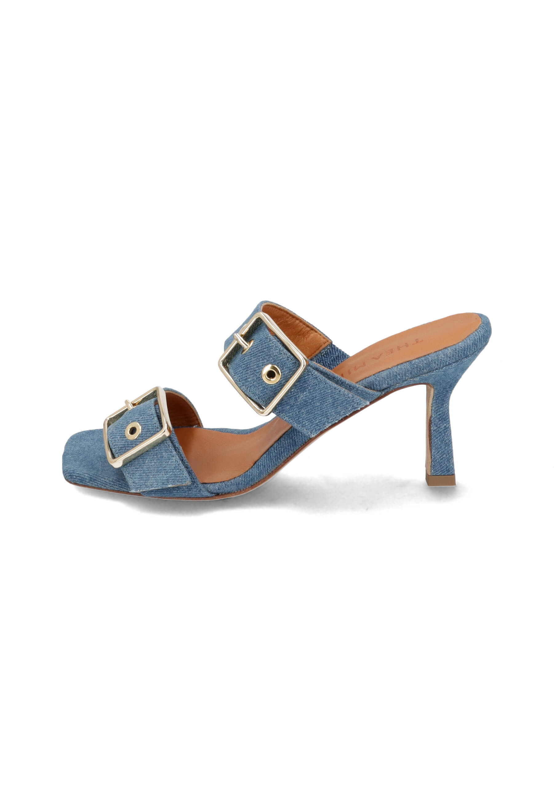 Mules blau denim 70 mm, Bekleidung, Schuhwerk, Sandale, Schuh, Hoher Absatz