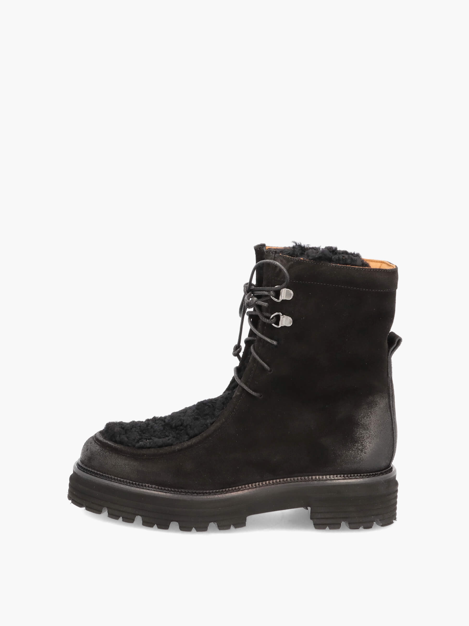 Lammfell Stiefeletten schwarz, Bekleidung, Schuhwerk, Schuh