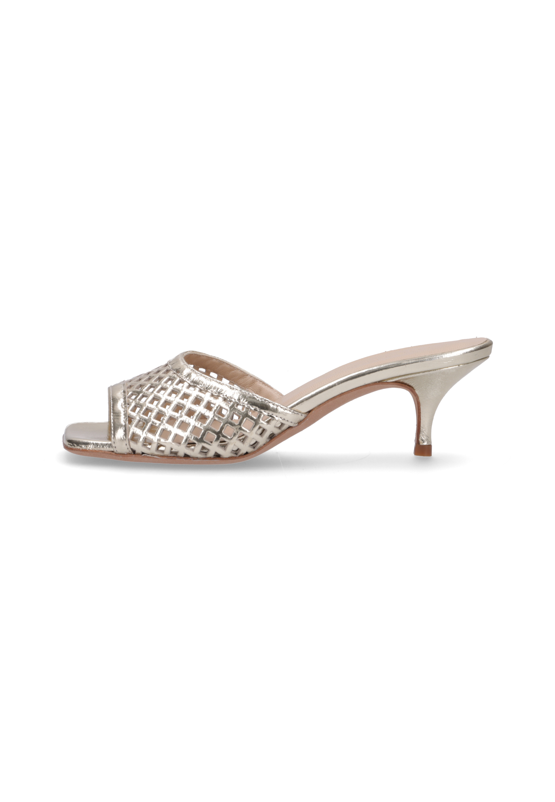 GINA Metallic-Leder Gold, Bekleidung, Schuhwerk, Sandale, Schuh, Hoher Absatz