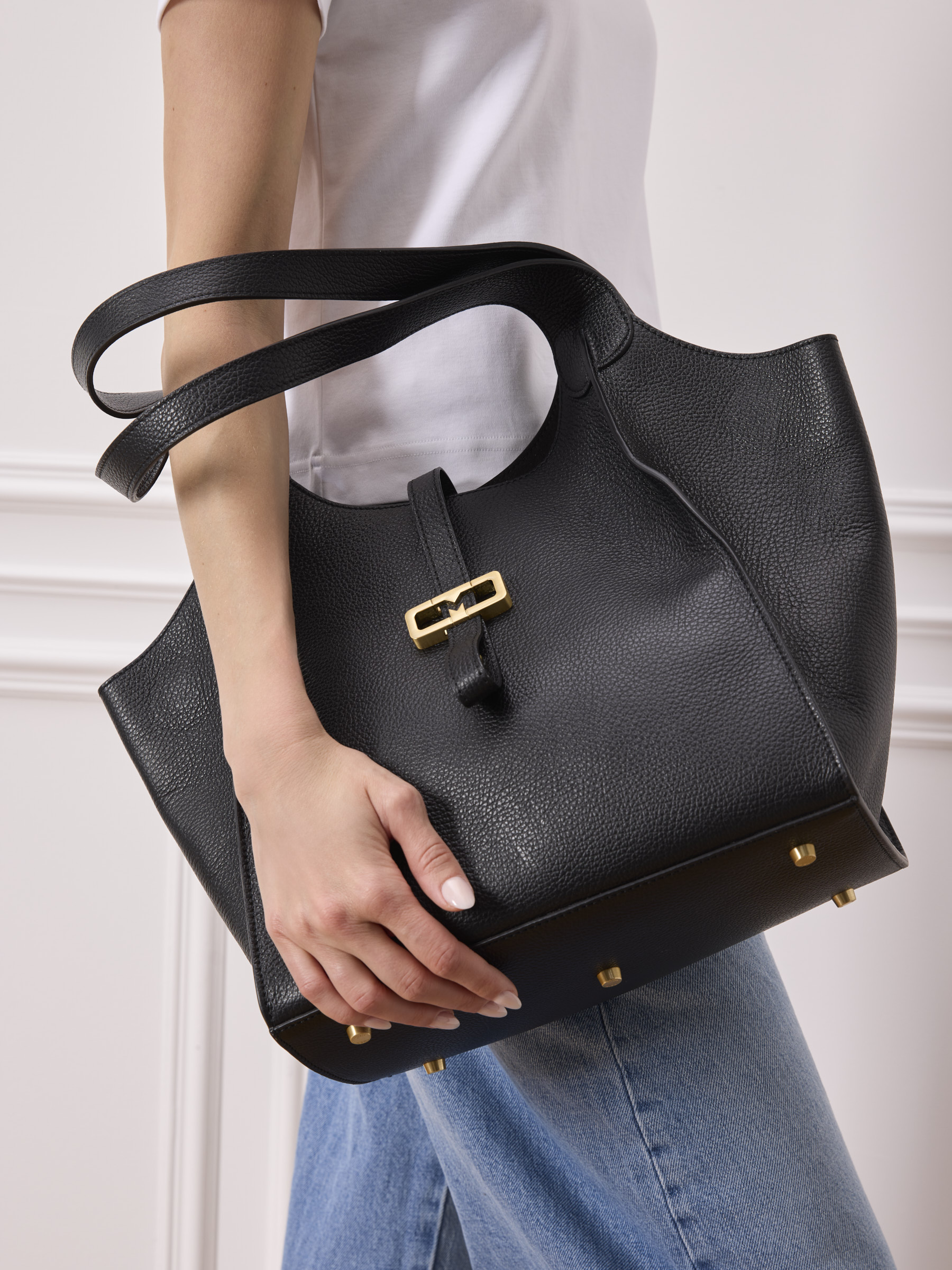 Lilou Kalbsleder Schwarz, Zubehor, Tasche, Handtasche, Geldbörse, Tragetasche