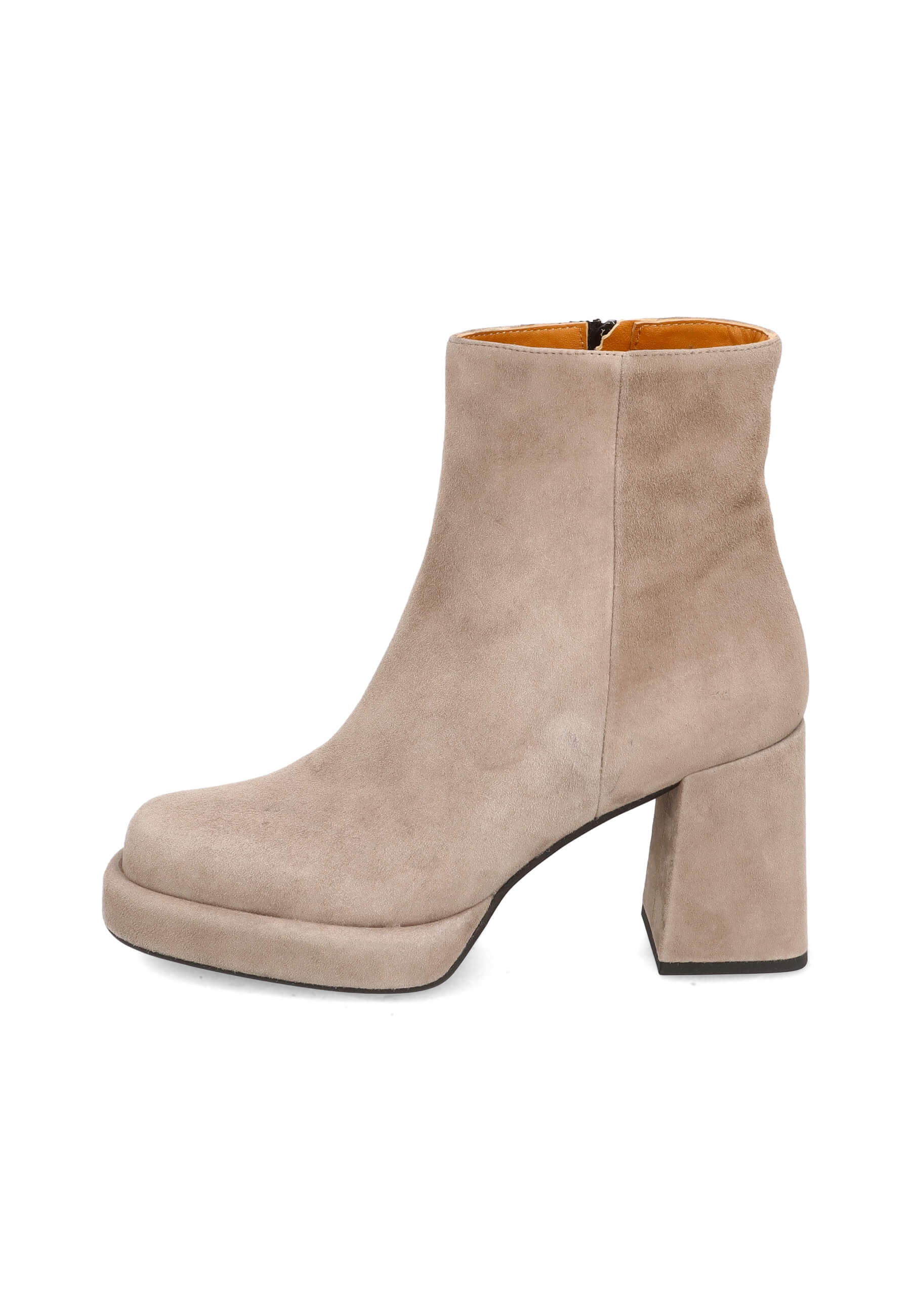 Plateau-Stiefeletten hellbraun 85 mm, Bekleidung, Schuhwerk, Schuh, Hoher Absatz, Wildleder
