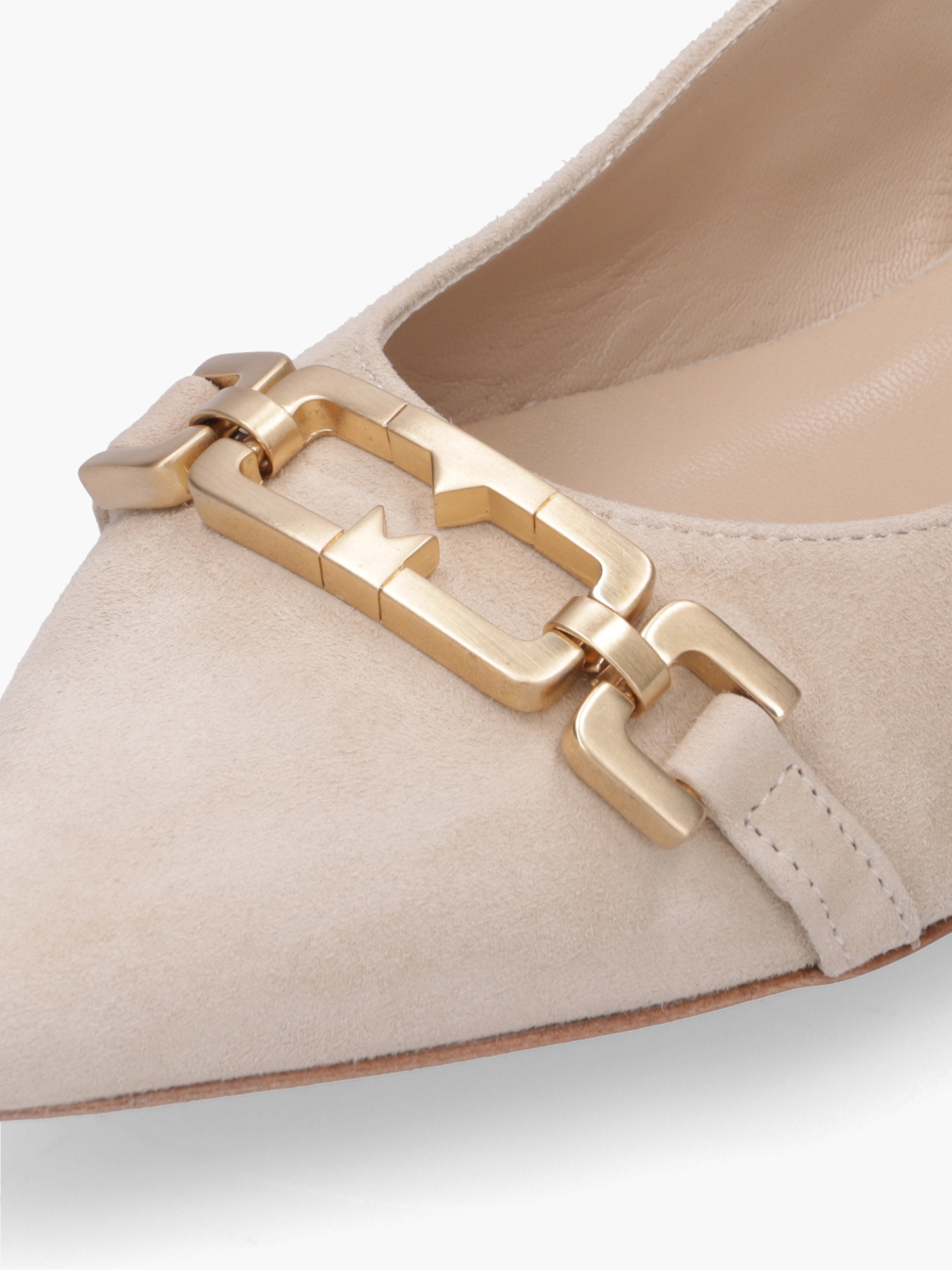 MIKA Veloursleder Beige, Zubehor, Schnalle, Schuhwerk, Schuh, Handtasche