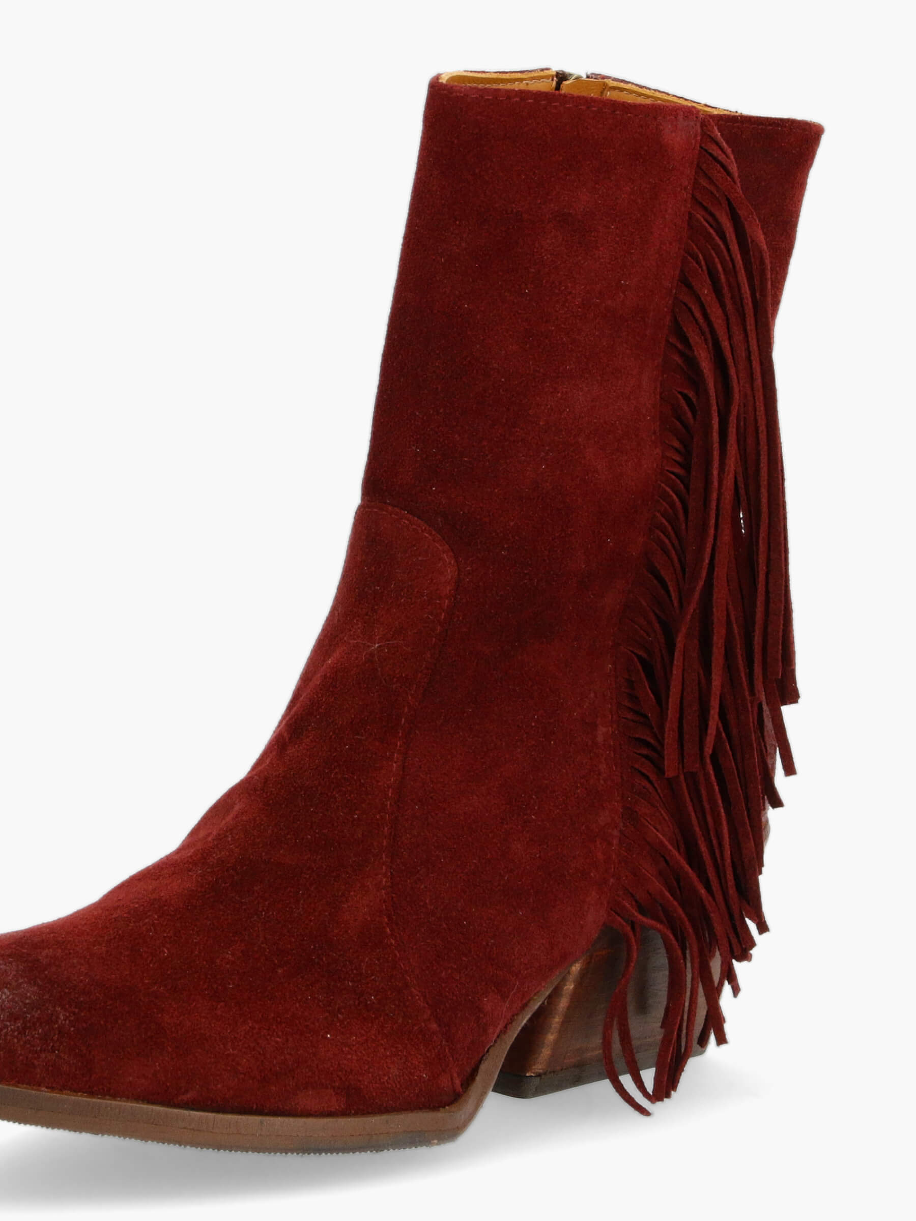 Stiefelette-mogano-TM09562-0002-0066-Thea-Mika_6 Fransenstiefelette mogano, Wildleder, Kleidung, Schuhwerk, Schuh