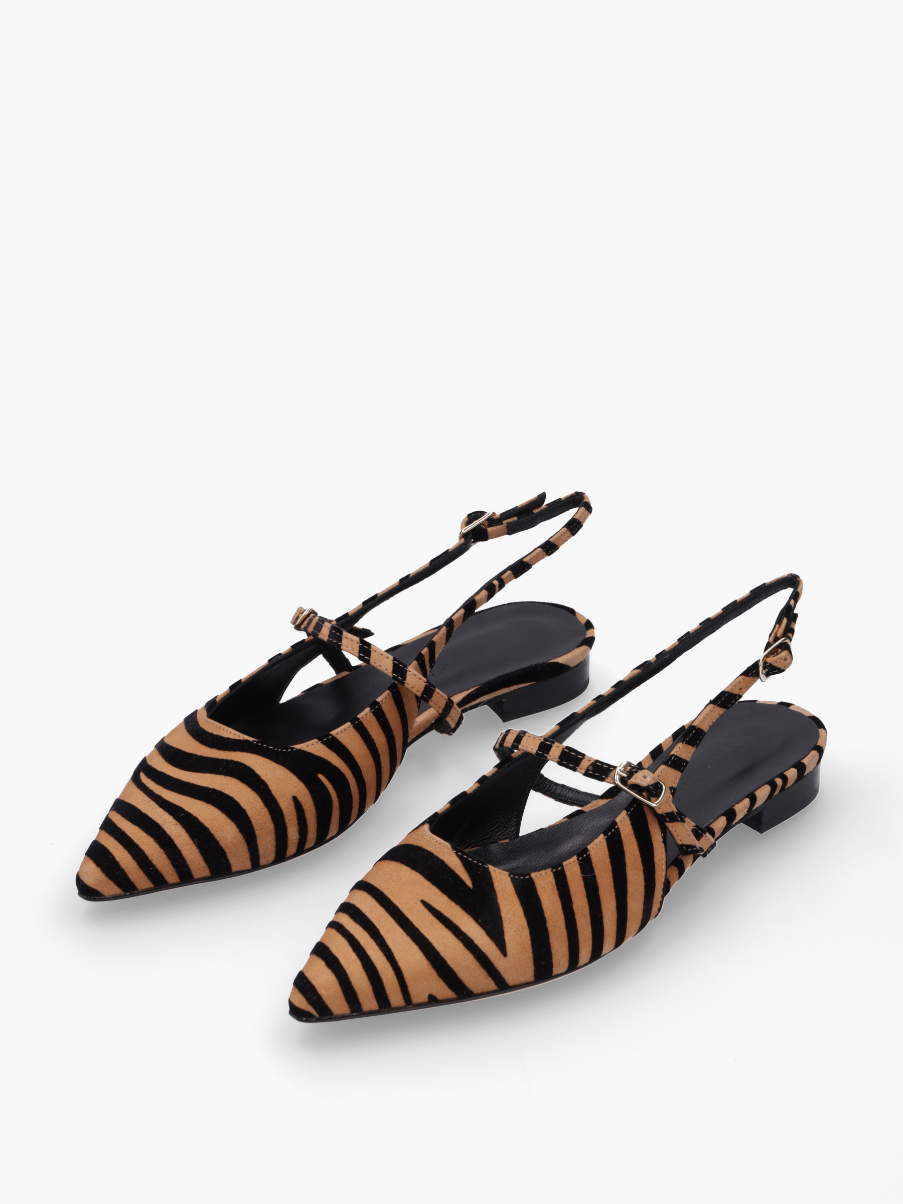 MEGUMI Veloursleder Zebra, Bekleidung, Schuhwerk, Sandale, Schuh