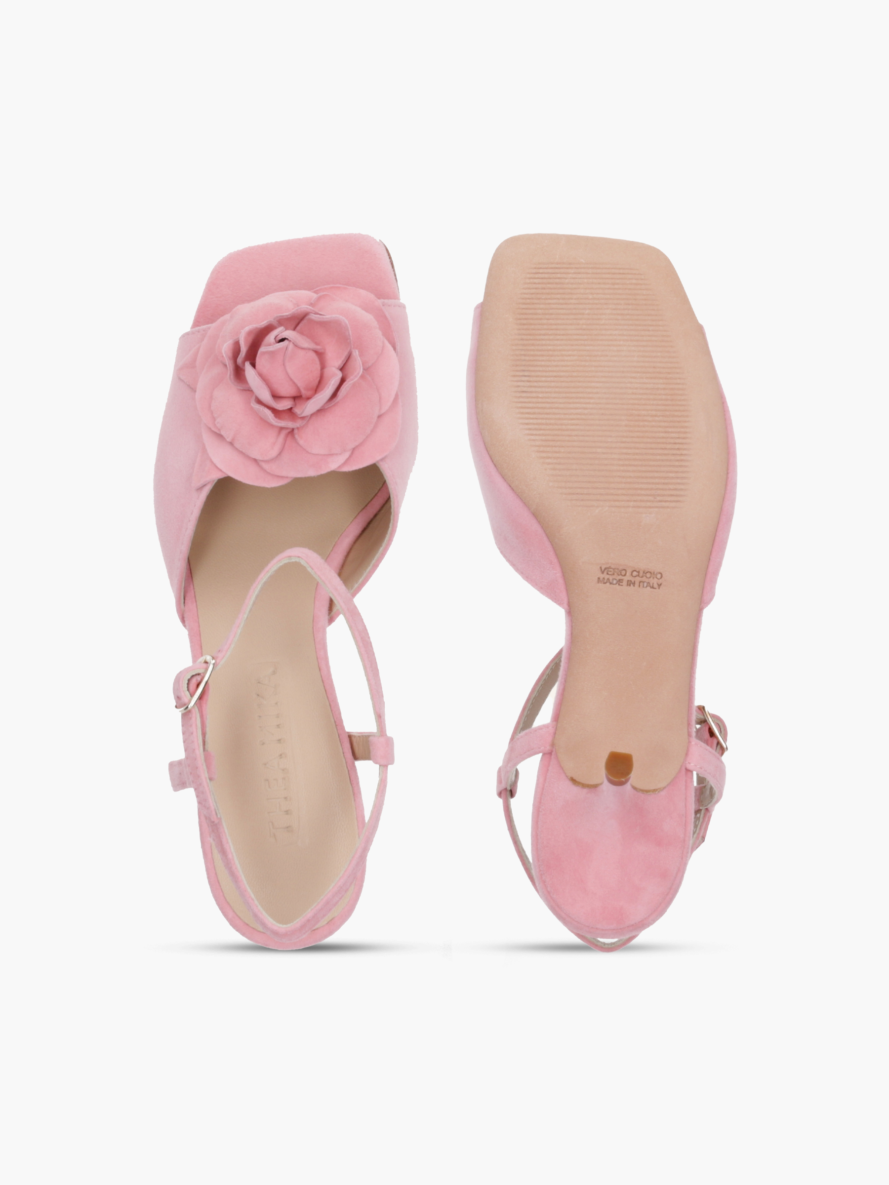 GAARA Veloursleder Rosa, Bekleidung, Schuhwerk, Schuh, Hoher Absatz, Sandale