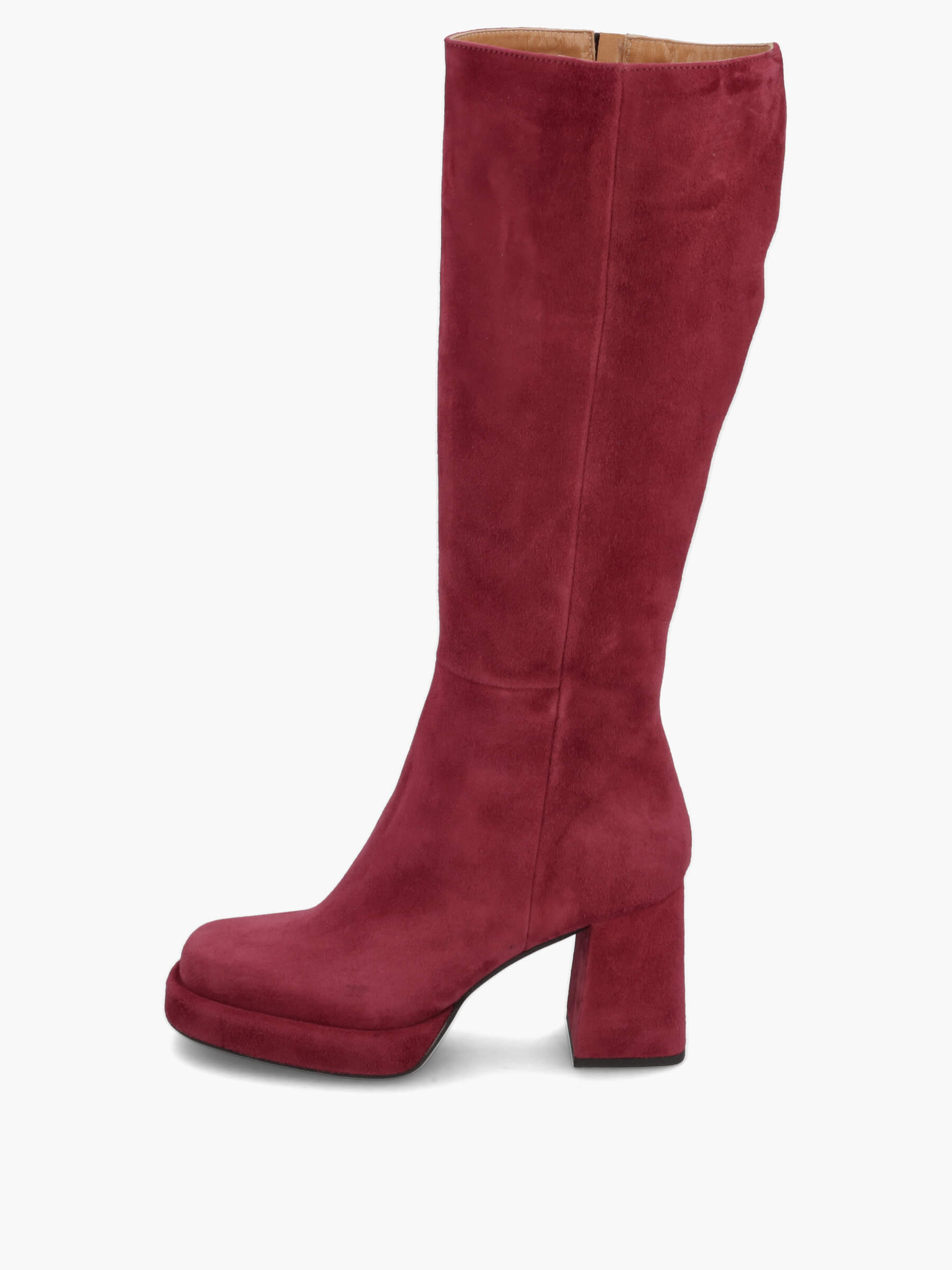 Plateau-Stiefel bordeaux 85 mm, Bekleidung, Schuhwerk, Hoher Absatz, Schuh