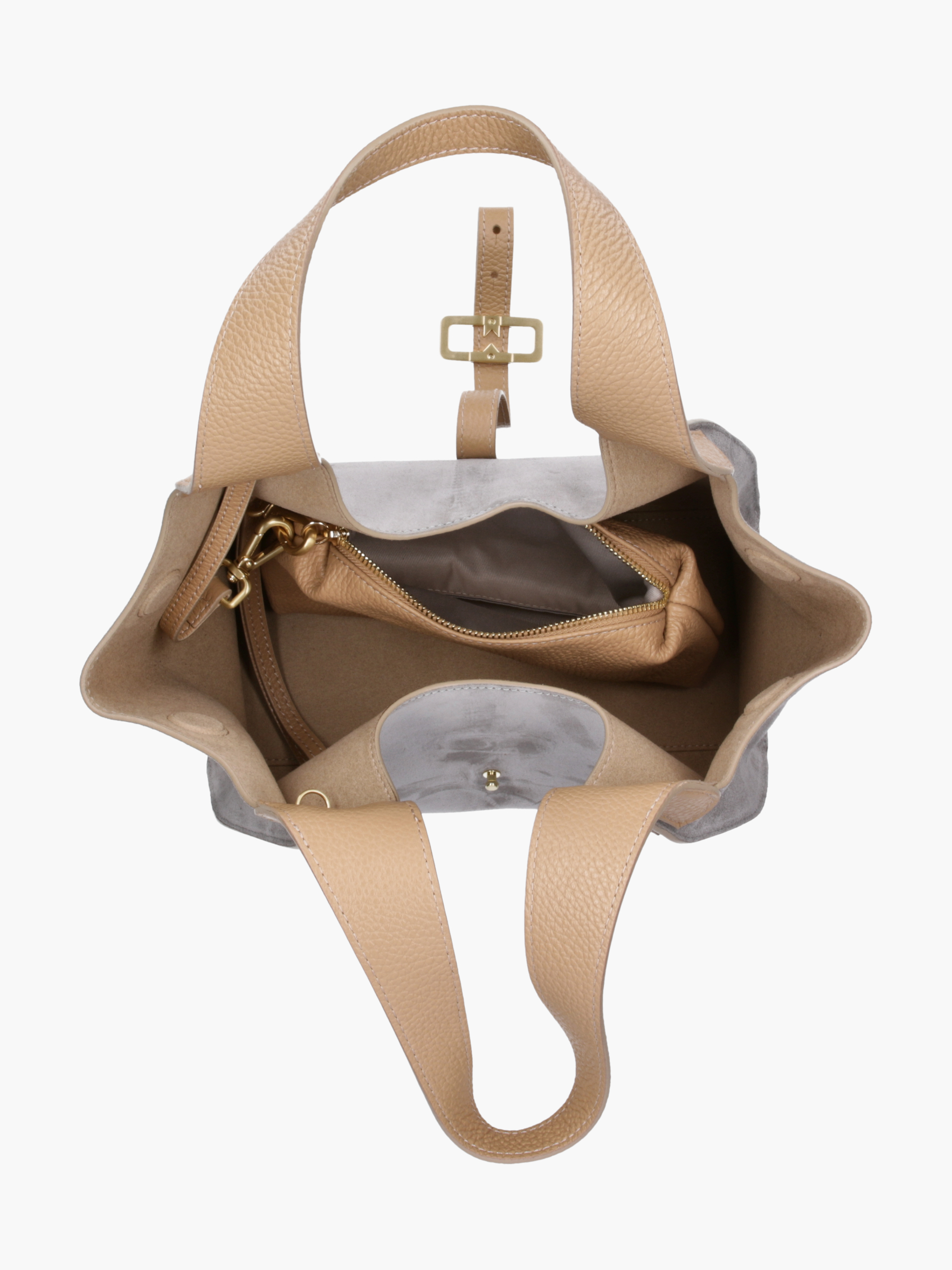 LILY Leder Kombi Grau, Zubehor, Tasche, Handtasche, Geldbörse, Leinwand
