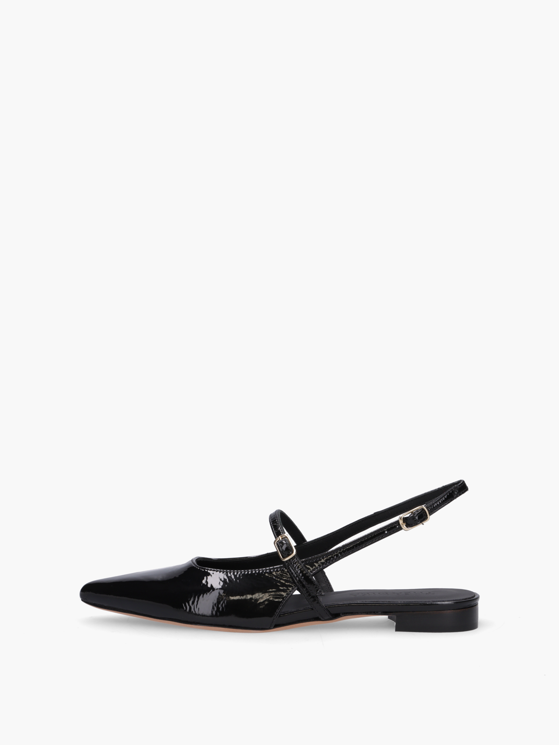 MEGUMI Lackleder Schwarz, Bekleidung, Schuhwerk, Schuh, Sandale