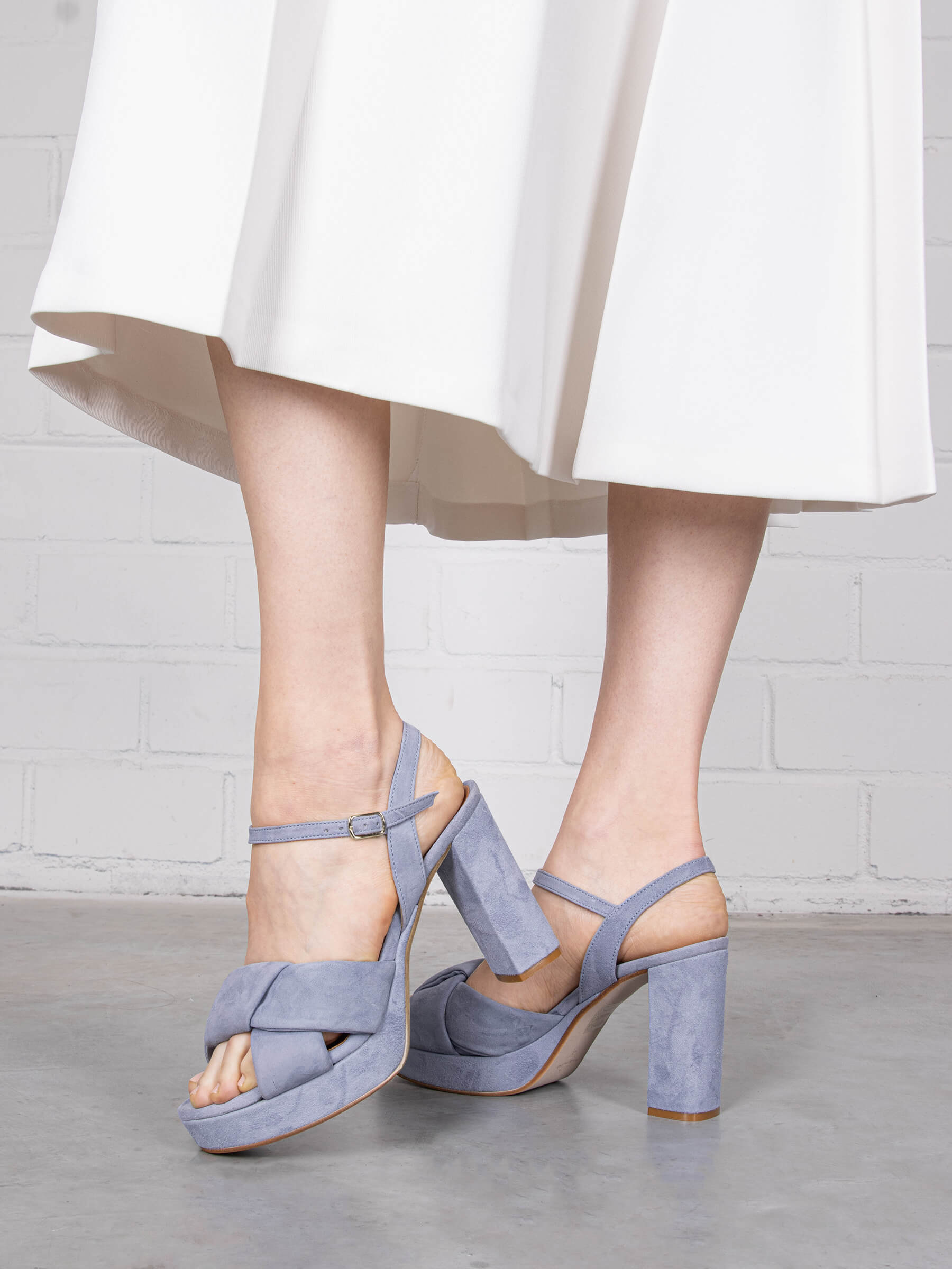 Plateau-Sandalen jeans 100 mm