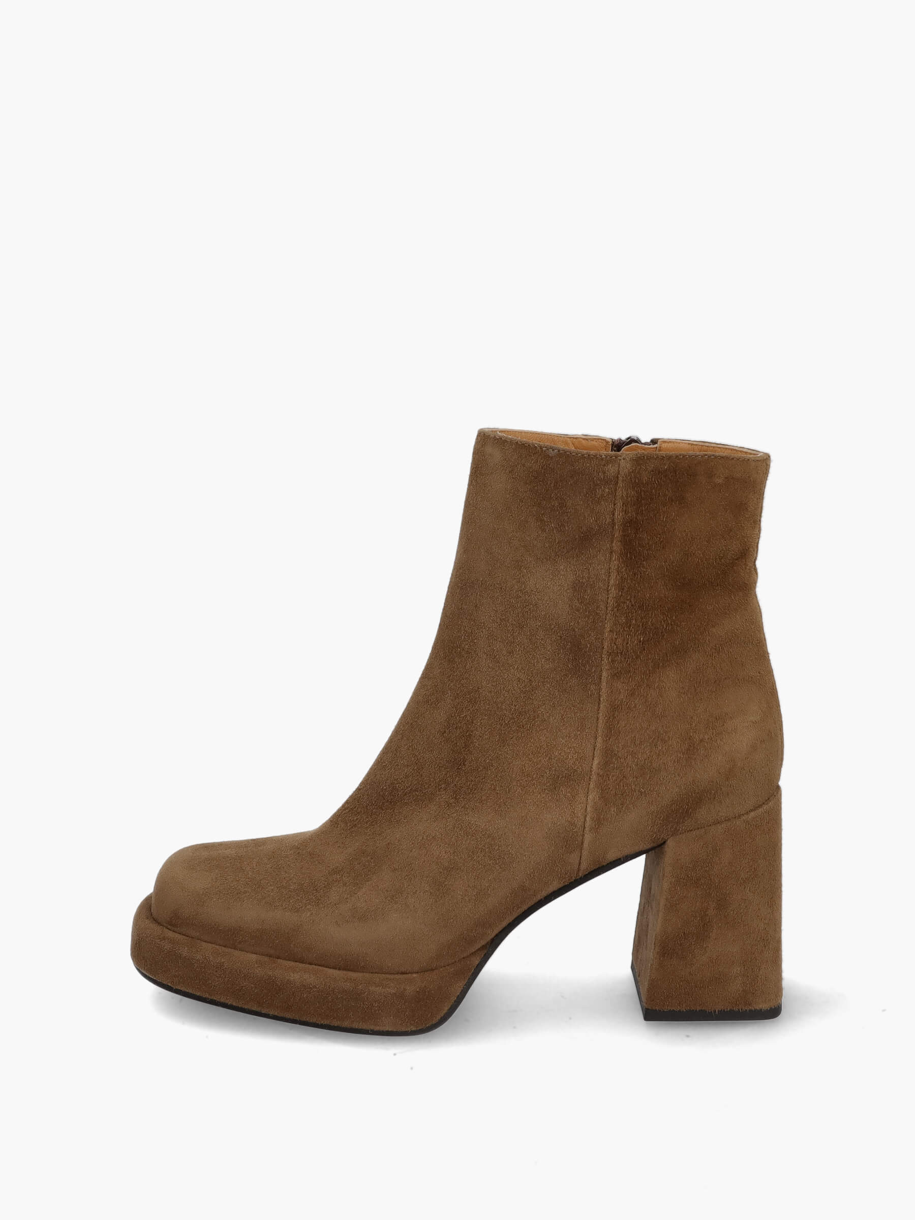 Plateau-Stiefeletten braun 85 mm, Bekleidung, Schuhwerk, Schuh, Wildleder, Hoher Absatz