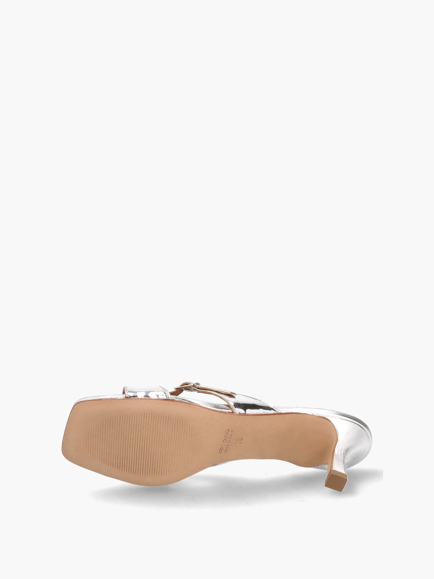 Mules argento 50 mm, Bekleidung, Schuhwerk, Schuh, Sandale, Hoher Absatz