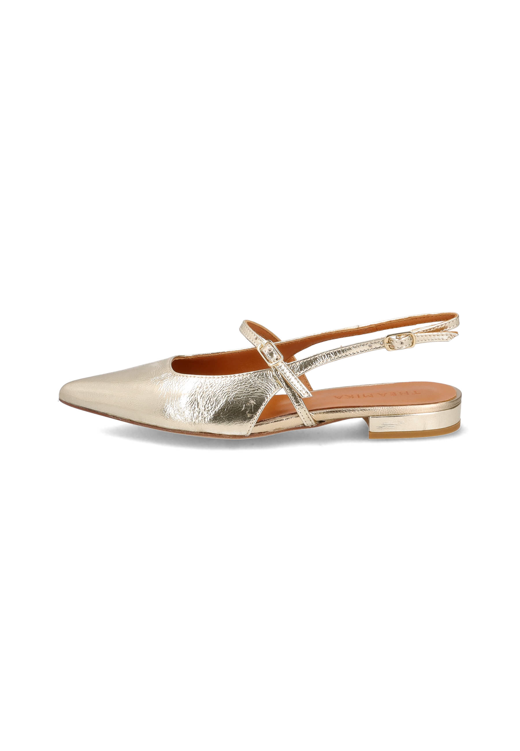 Sling-Ballerinas metallic platino, Bekleidung, Schuhwerk, Sandale, Schuh
