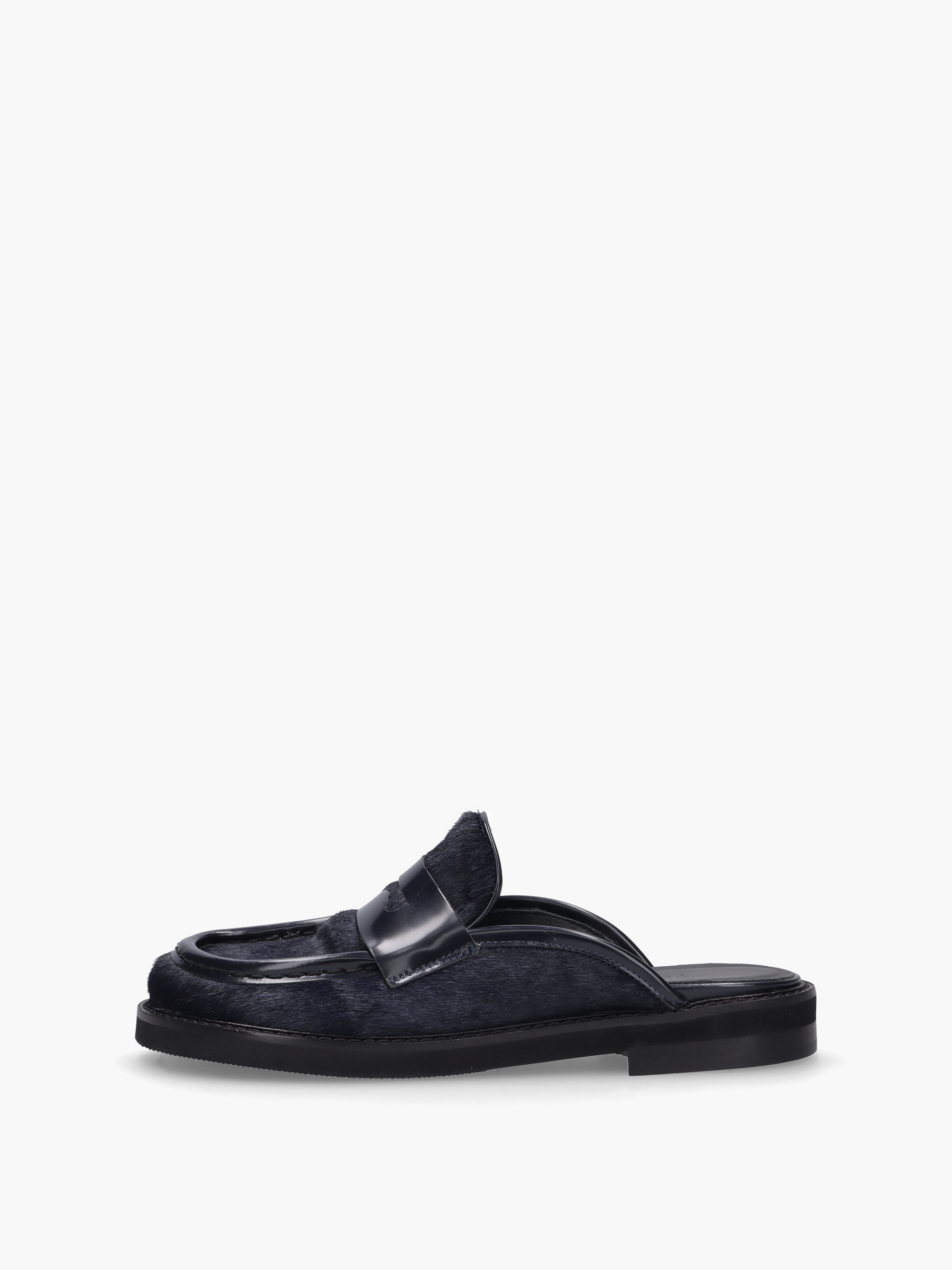 Mokassin-Mules Dunkelblau, Schuhwerk, Sandale, Wildleder, Schuh, Sneaker