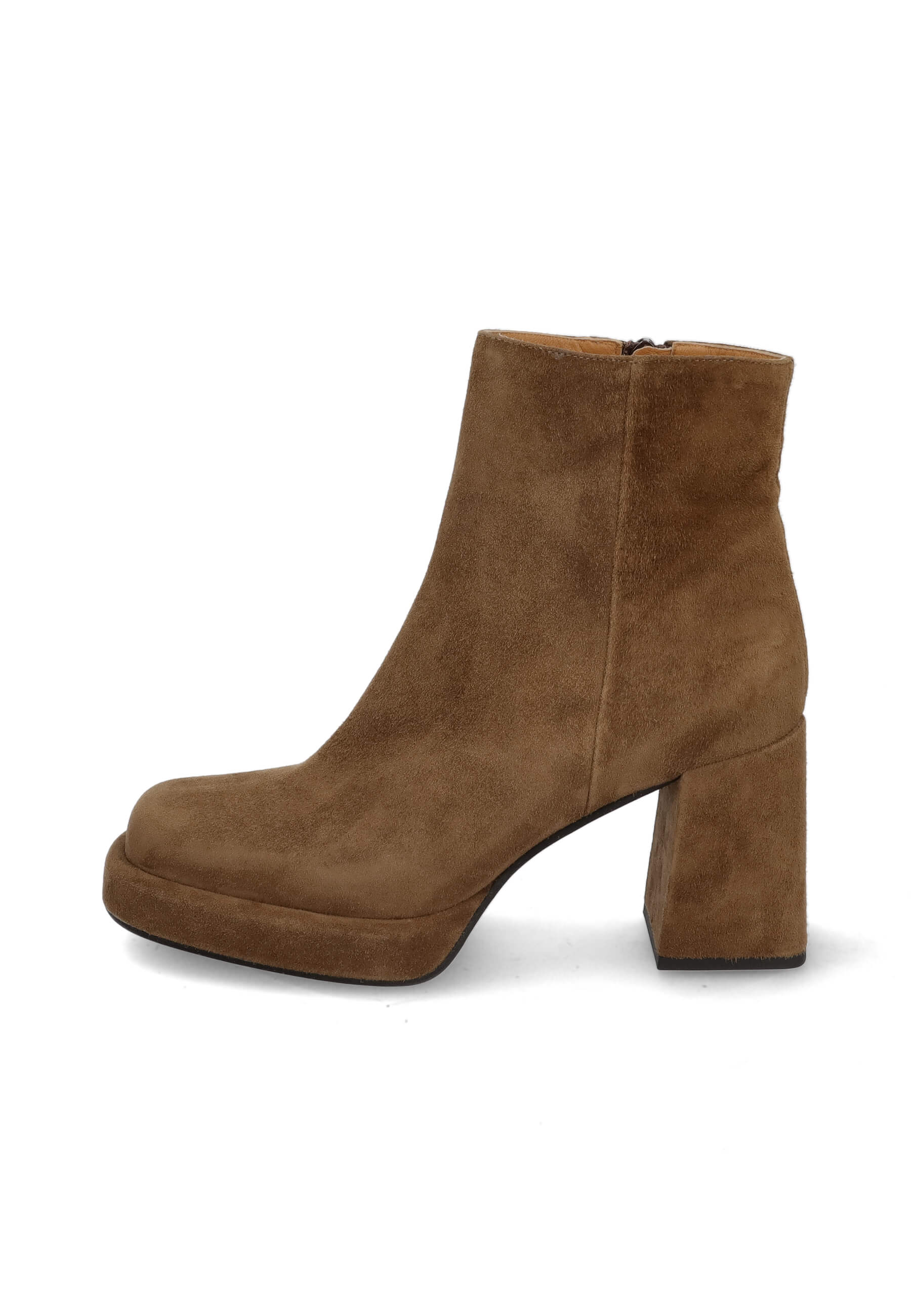 Plateau-Stiefeletten braun 85 mm, Bekleidung, Schuhwerk, Schuh, Wildleder, Hoher Absatz