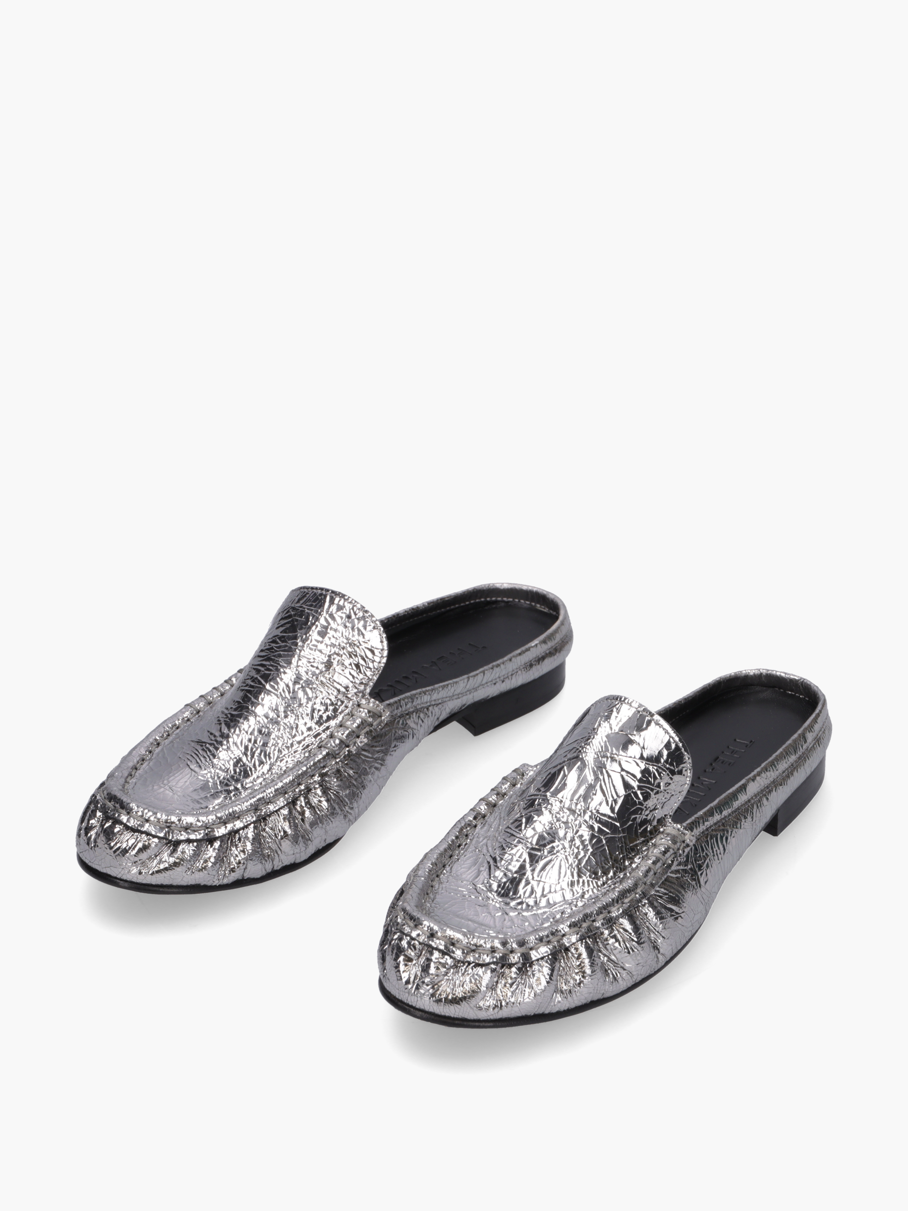 POLA Metallic-Leder Silber, Bekleidung, Schuhwerk, Schuh