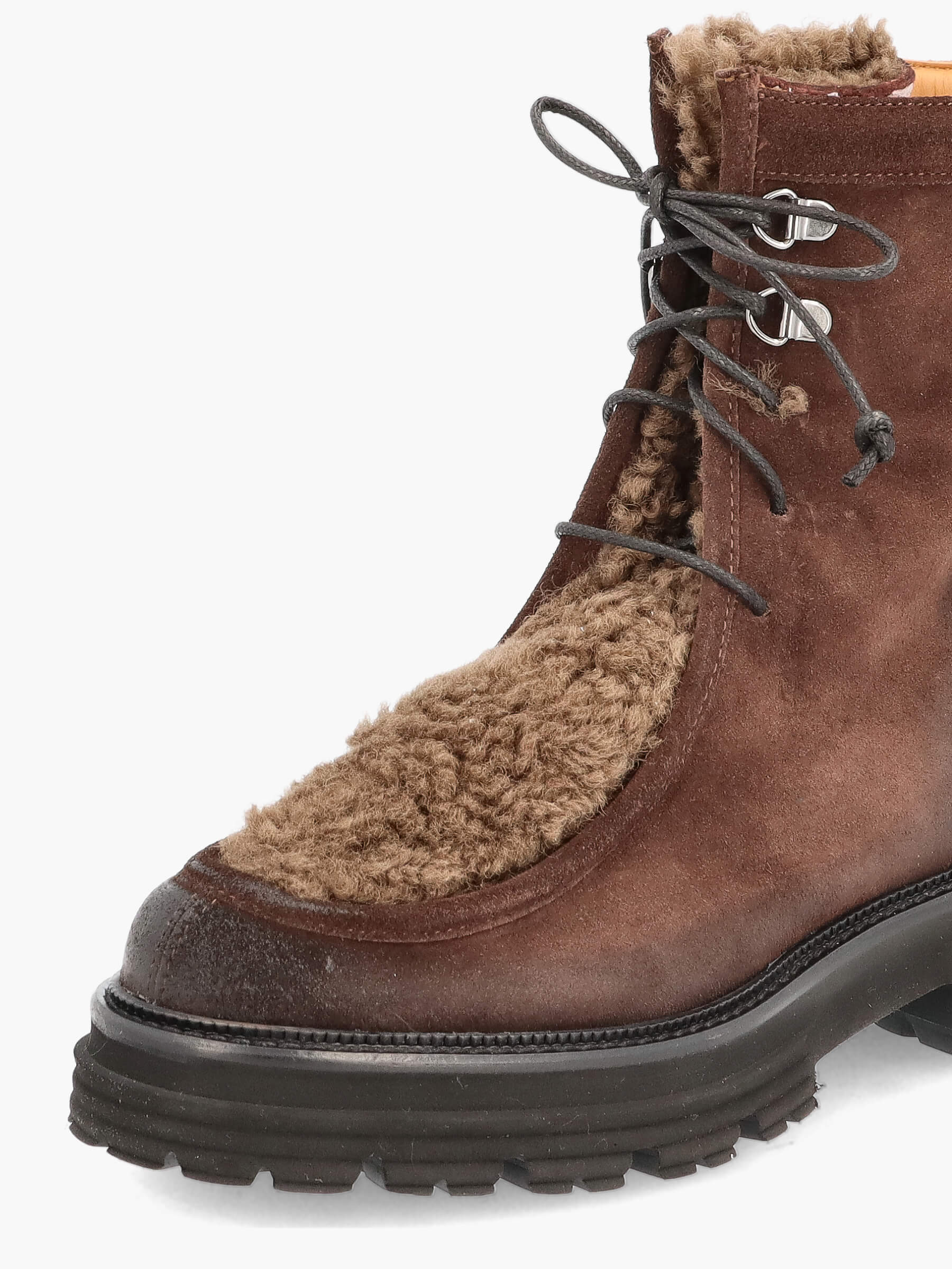 Lammfell Stiefeletten dunkelbraun, Bekleidung, Schuhwerk, Schuh