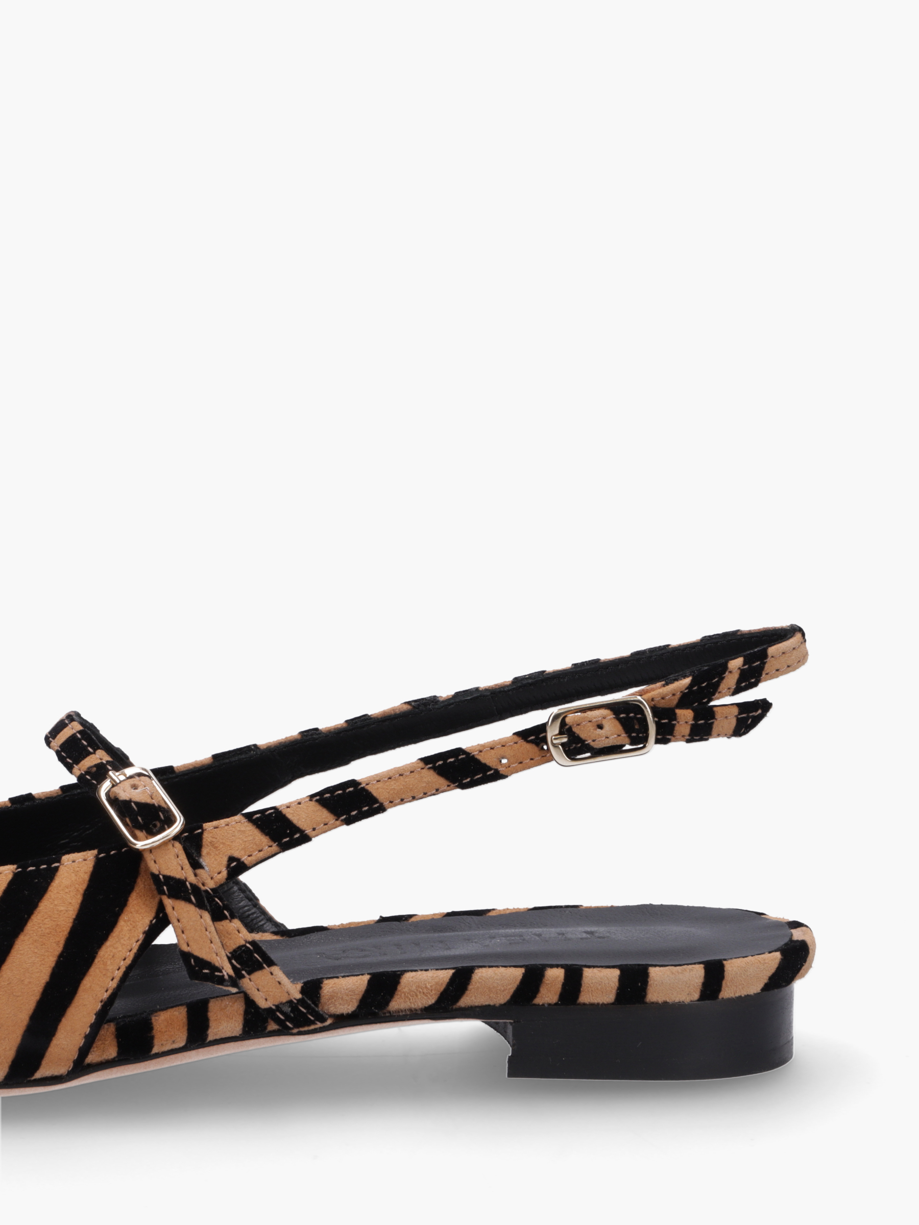 MEGUMI Veloursleder Zebra, Bekleidung, Schuhwerk, Sandale, Schuh