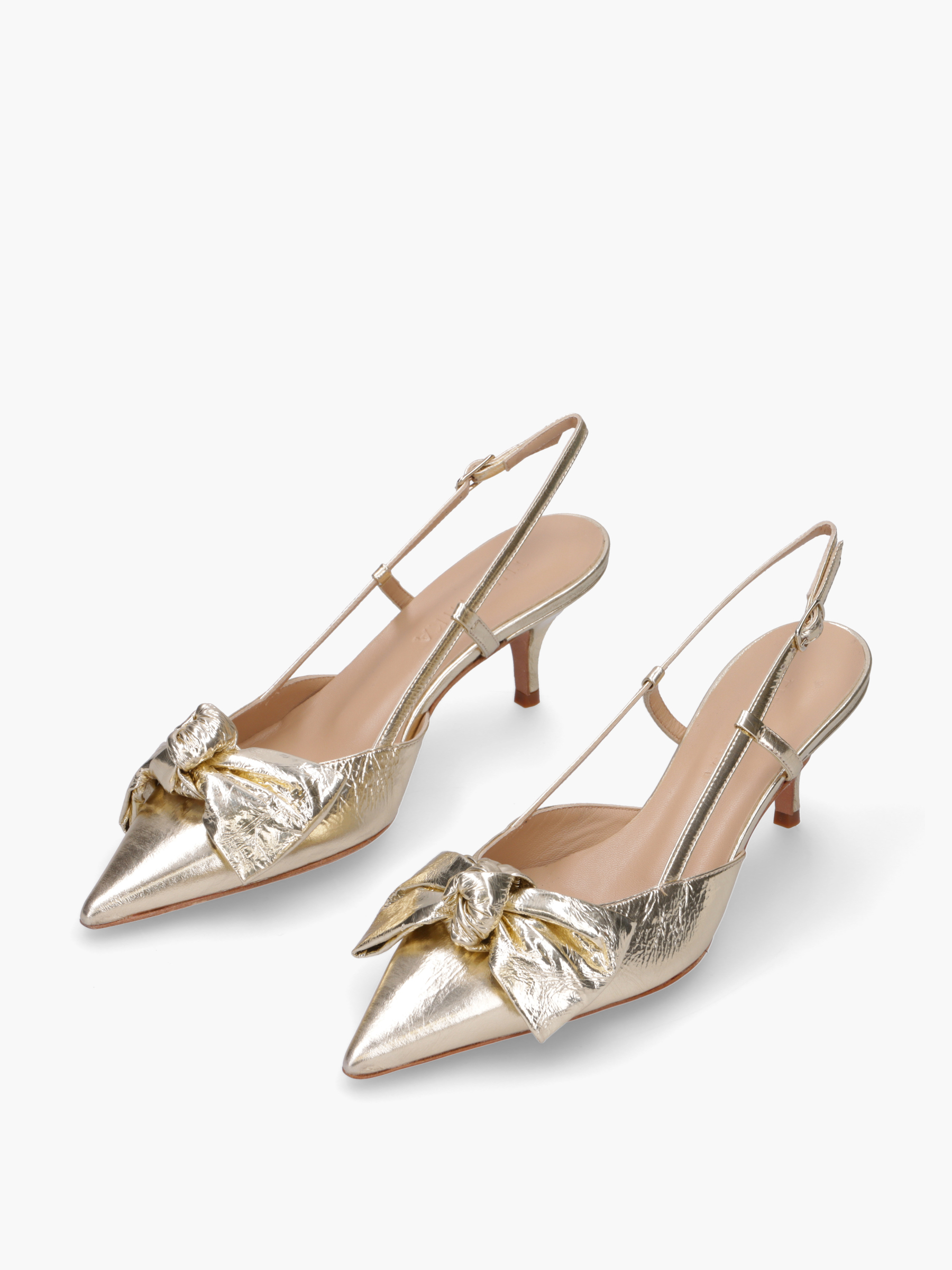 VANI Metallic-Leder Gold, Bekleidung, Schuhwerk, Schuh, Hoher Absatz, Sandale