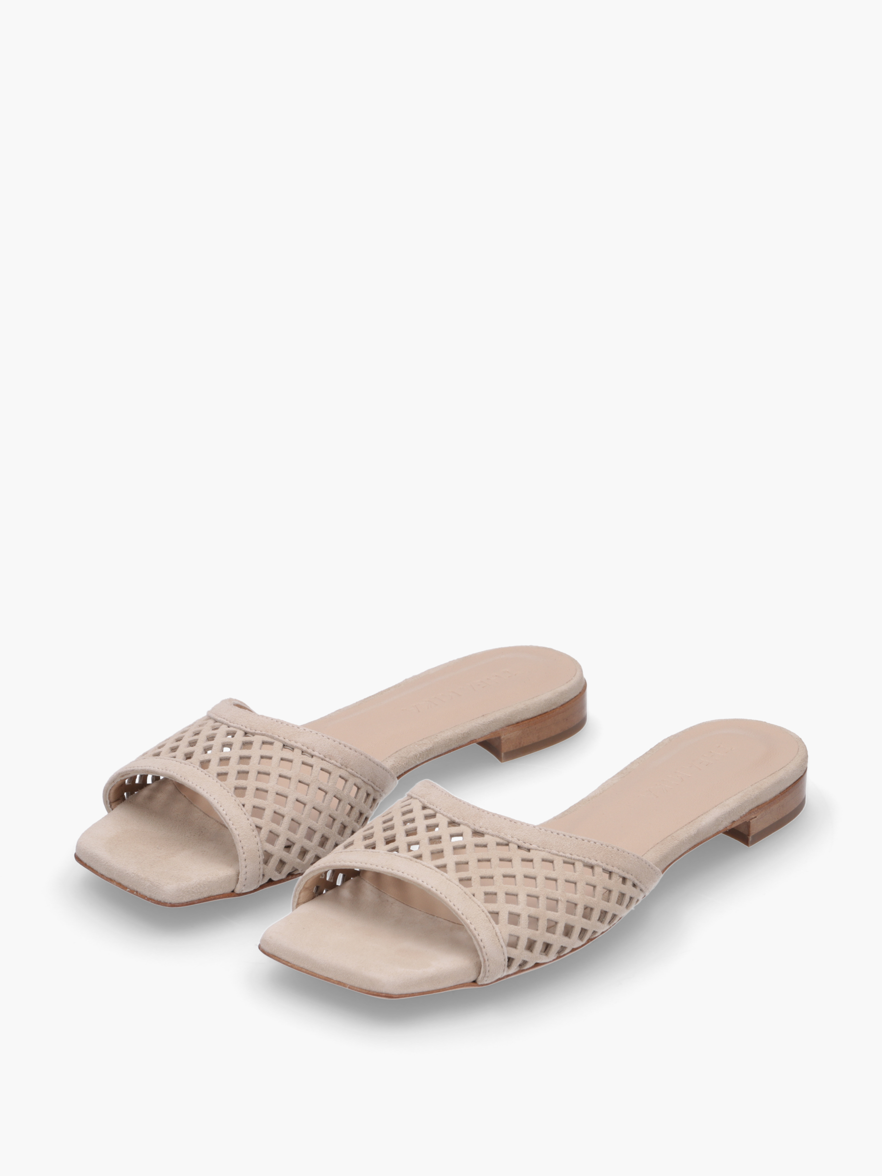 VIVIT Veloursleder Beige, Bekleidung, Schuhwerk, Sandale, Schuh