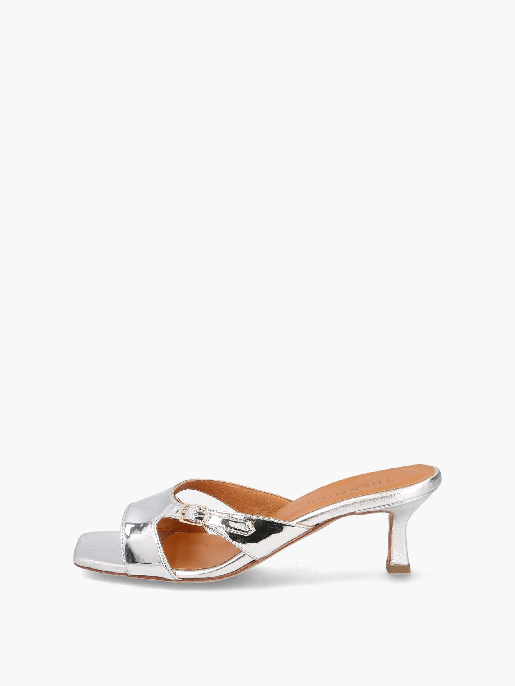 Mules argento 50 mm, Bekleidung, Schuhwerk, Sandale, Schuh, Hoher Absatz