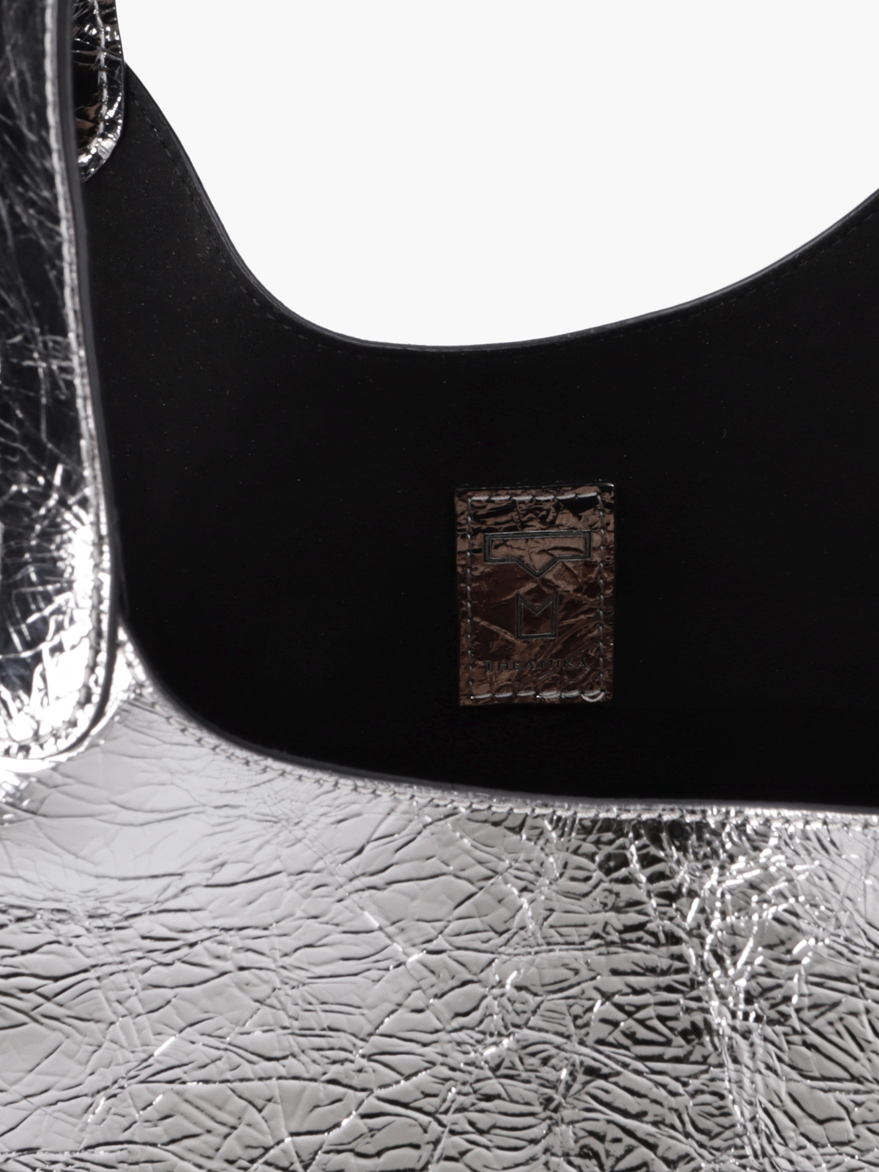 Lilou Metallic-Leder Silber, Zubehor, Tasche, Handtasche, Geldbörse, Aluminium