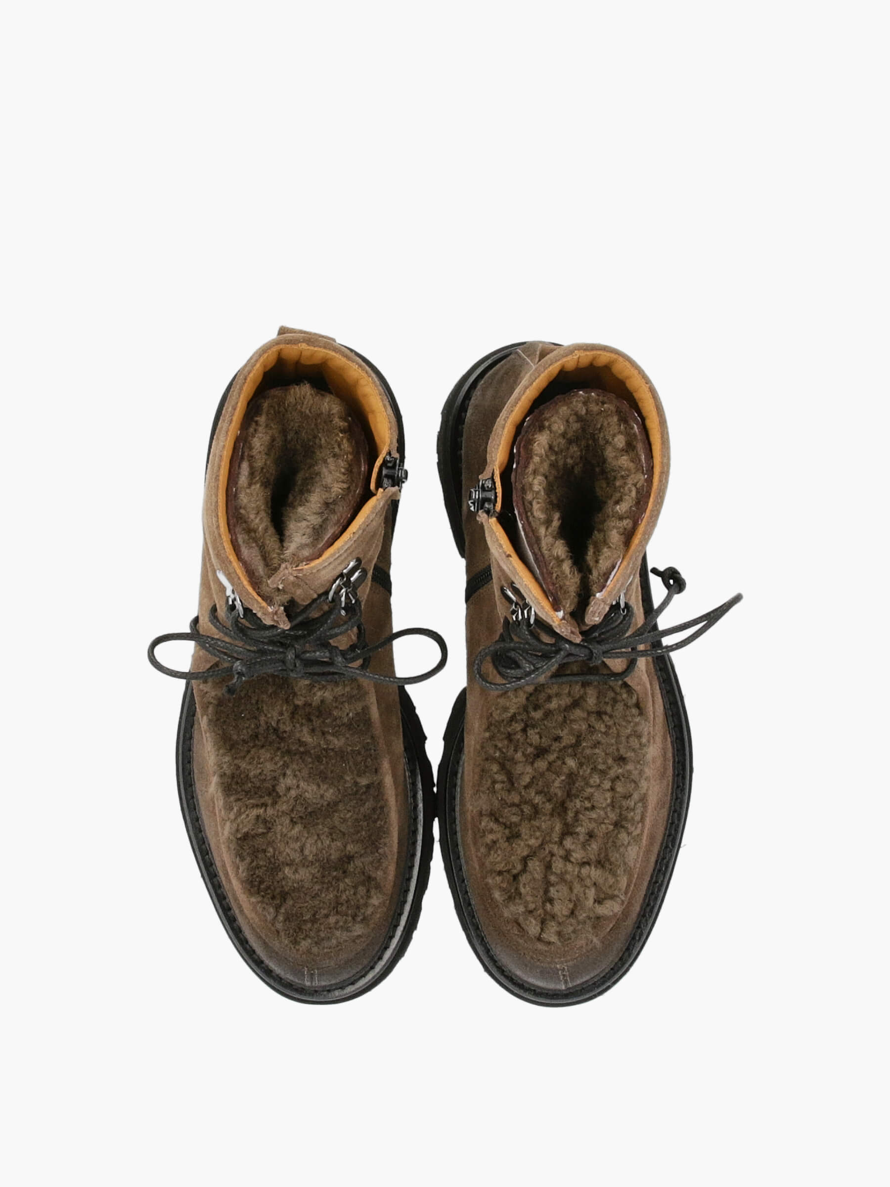 Lammfell Stiefeletten taupe, Wildleder, Kleidung, Schuhwerk, Schuh
